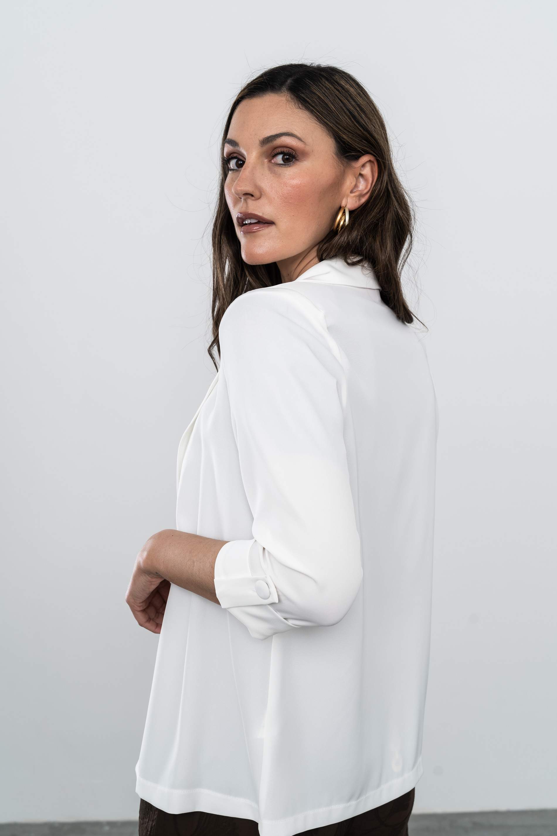 CHAQUETA FLUIDA BOTÓN MARFIL