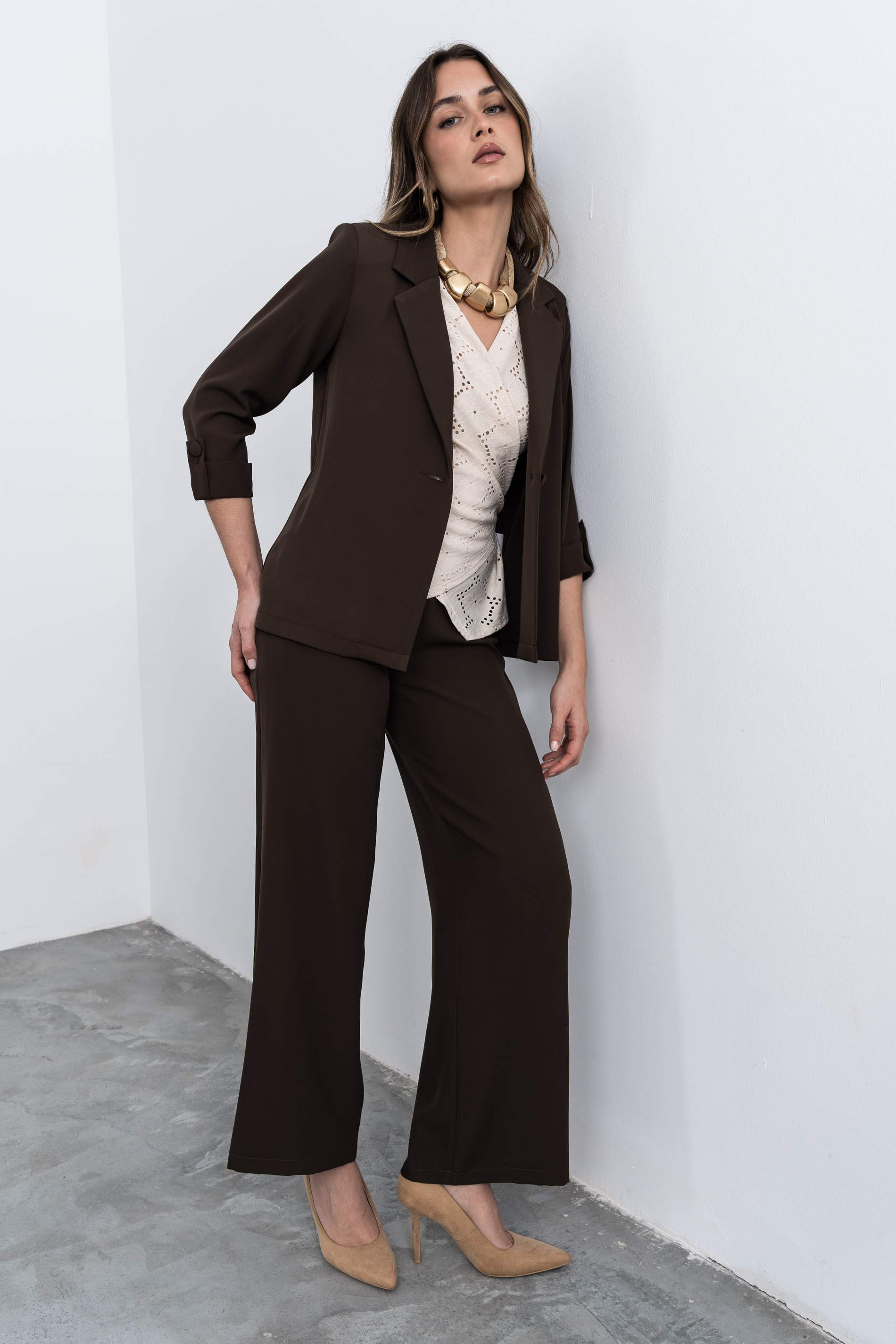 PANTALÓN ANCHO FLUIDO CHOCOLATE