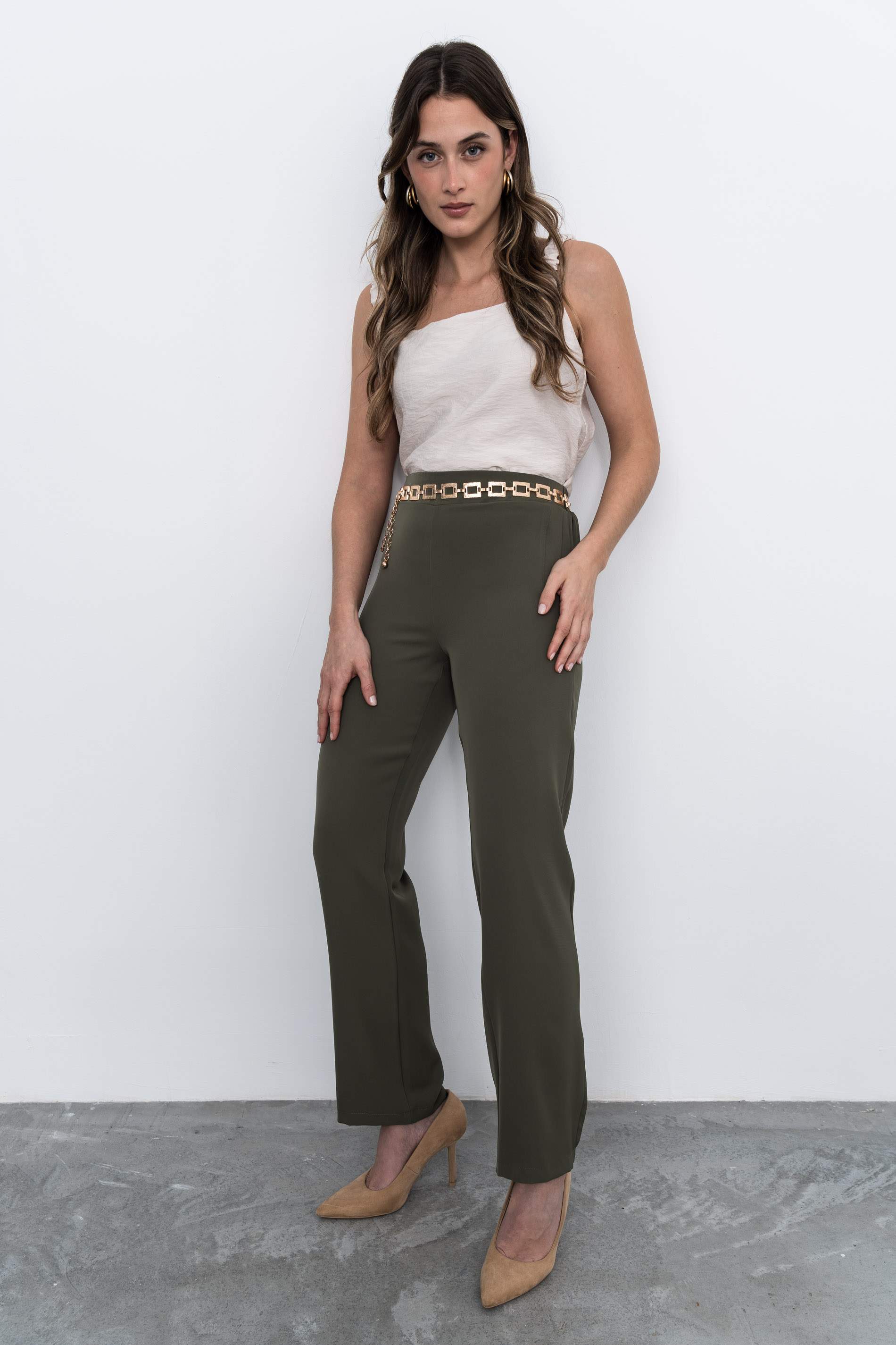 PANTALÓN RECTO FLUIDO KAKI