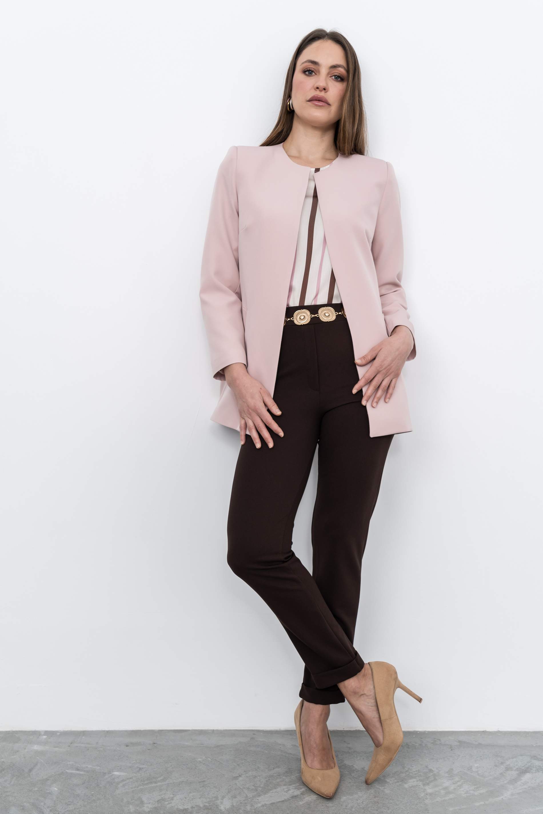 PANTALÓN GOMA BOLSILLOS CHOCOLATE