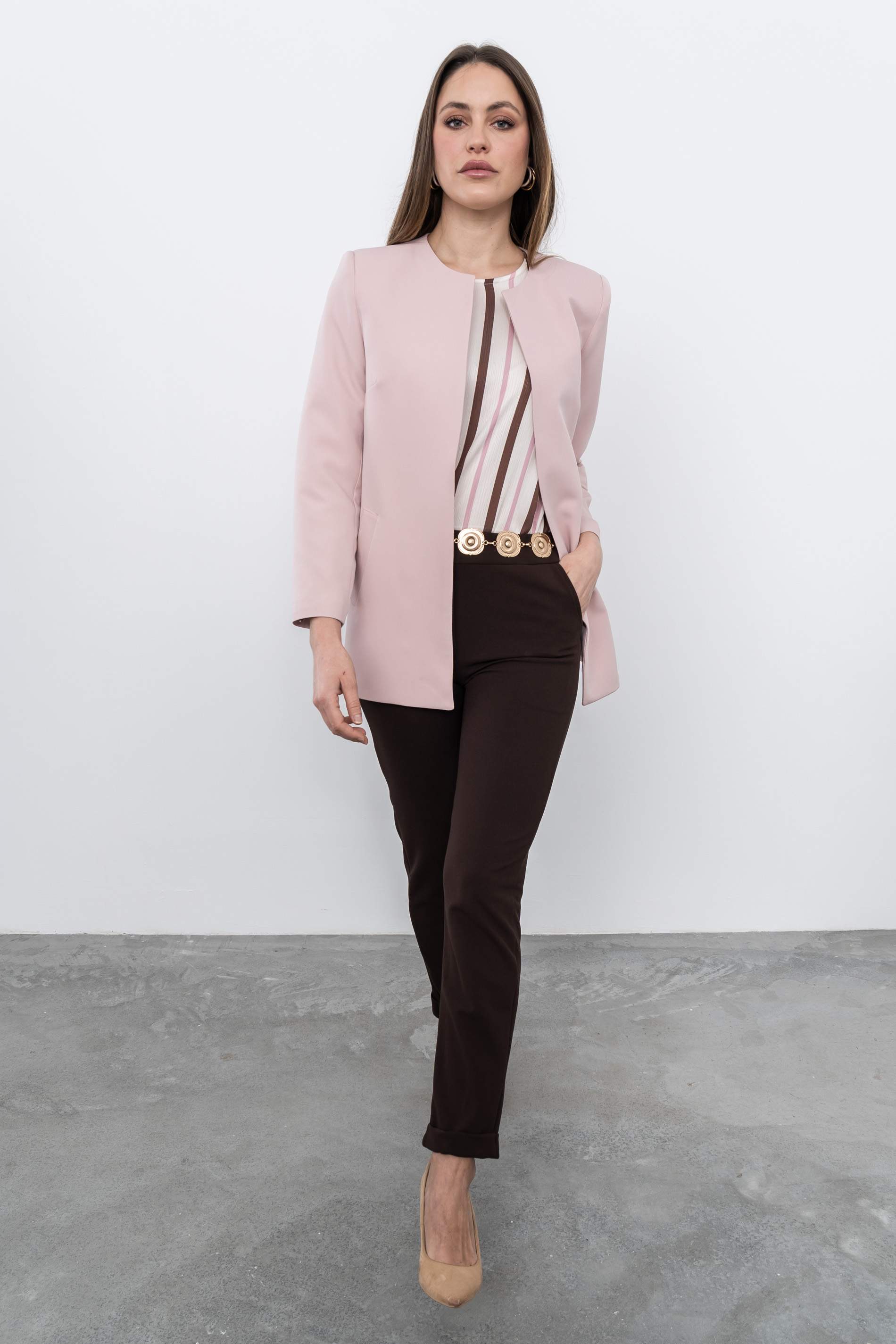 PANTALÓN GOMA BOLSILLOS CHOCOLATE