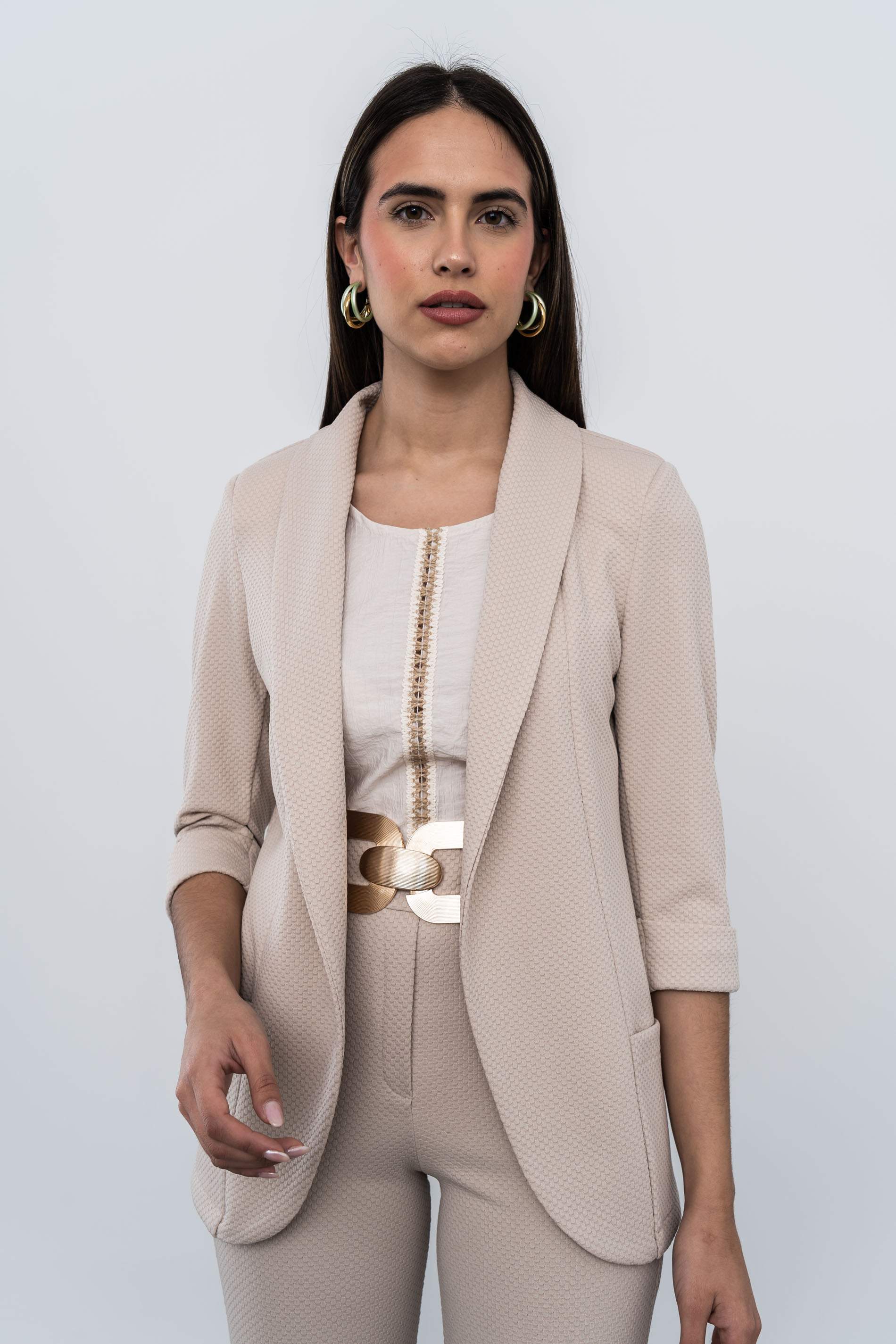 CHAQUETA ABIERTA SOLAPAS PANEL ARENA