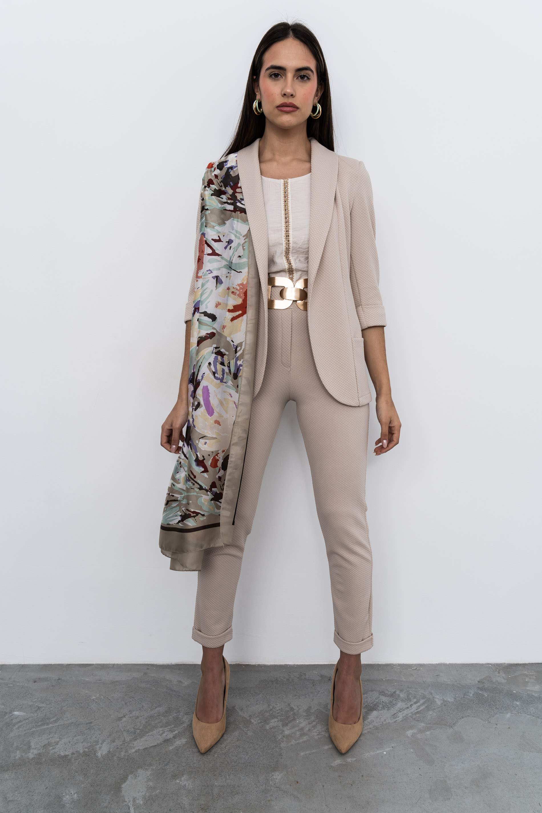 CHAQUETA ABIERTA SOLAPAS PANEL ARENA