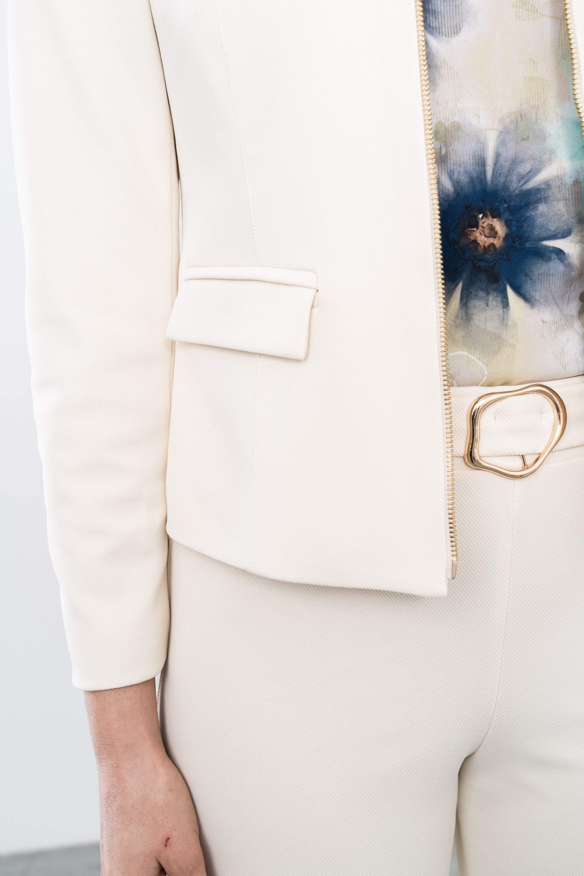 CHAQUETA CREMALLERA TAPETAS CRUDO