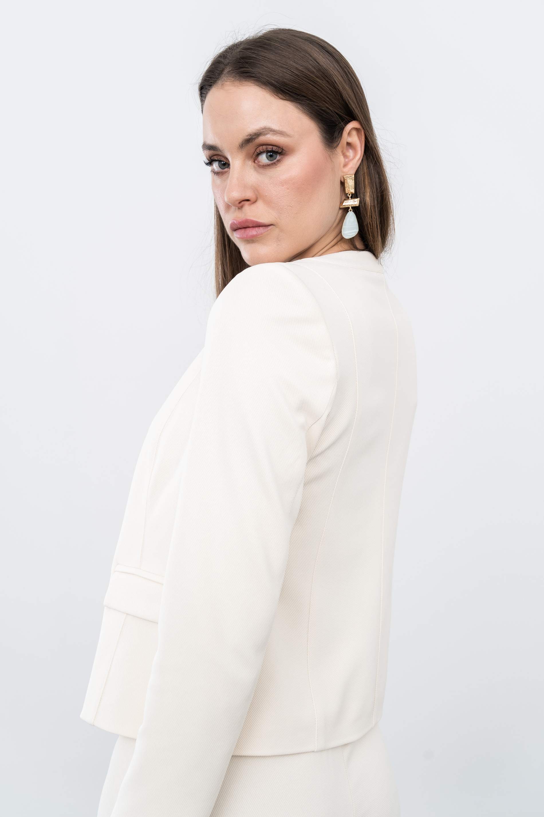 CHAQUETA CREMALLERA TAPETAS CRUDO