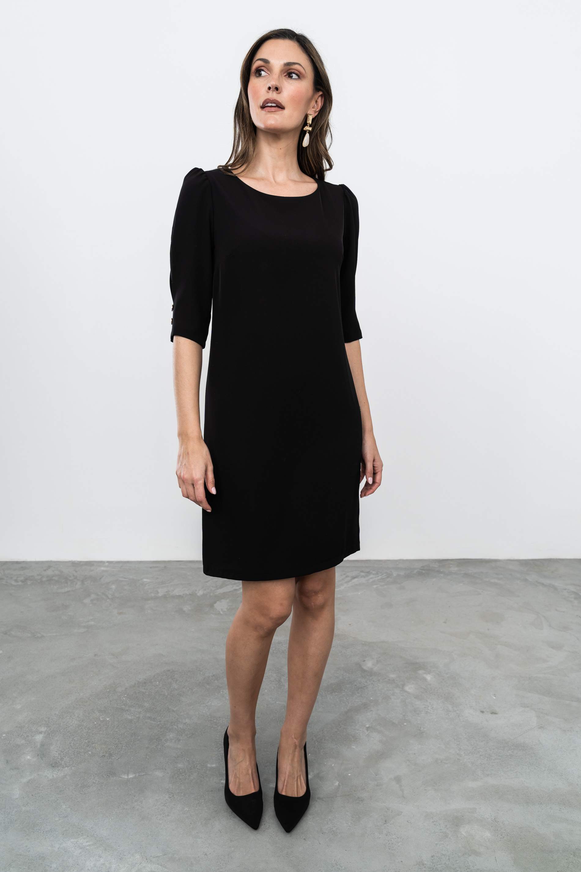 VESTIDO COSTADILLOS BOTONES NEGRO