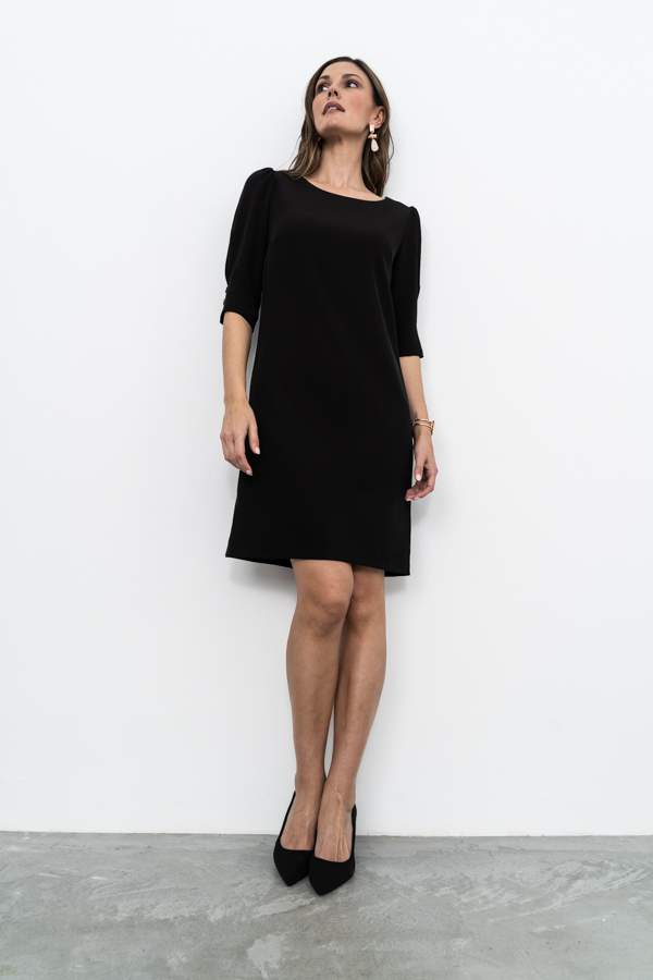 VESTIDO COSTADILLOS BOTONES NEGRO