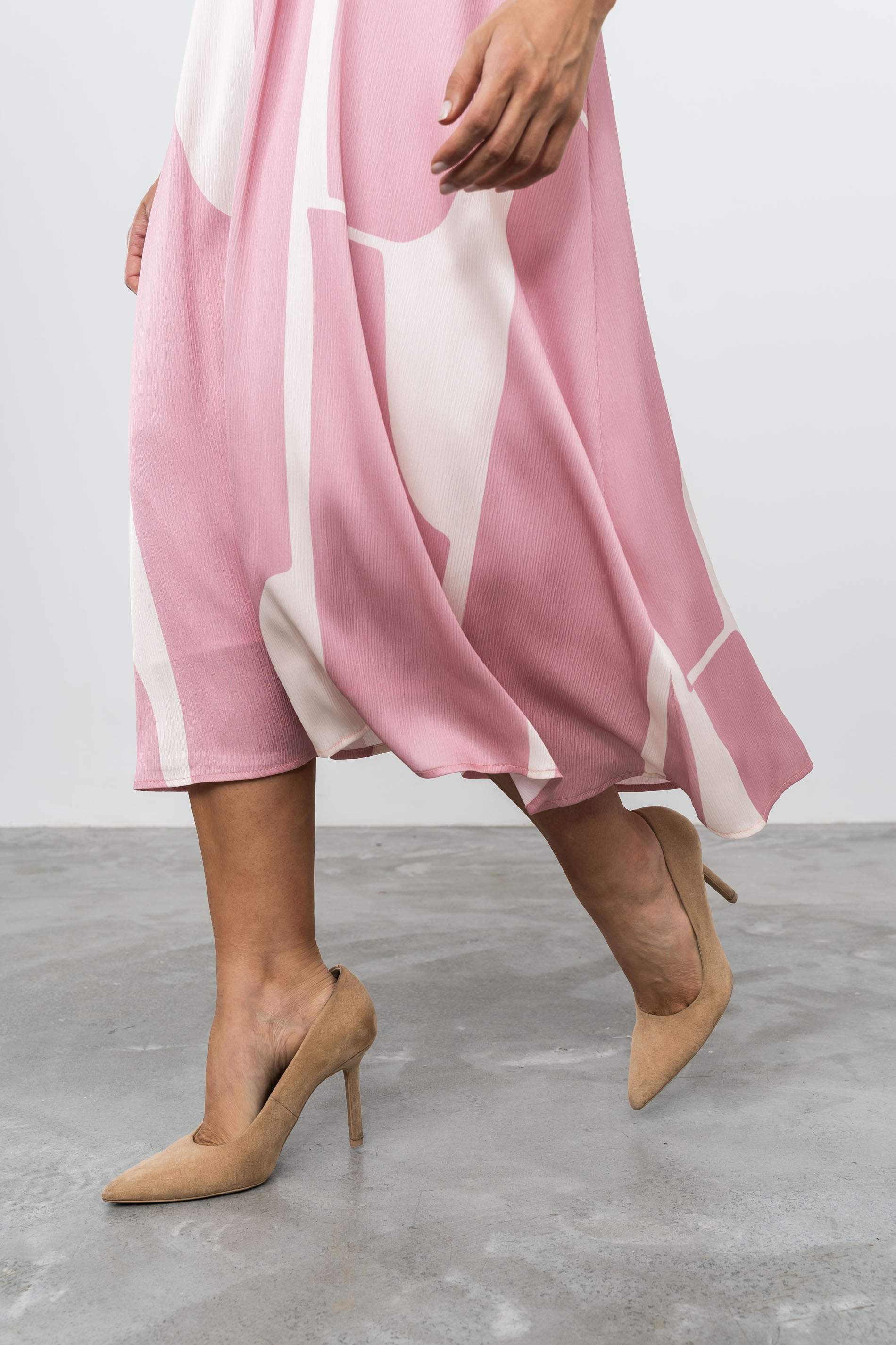 VESTIDO FUELLE BOTÓN BICOLOR