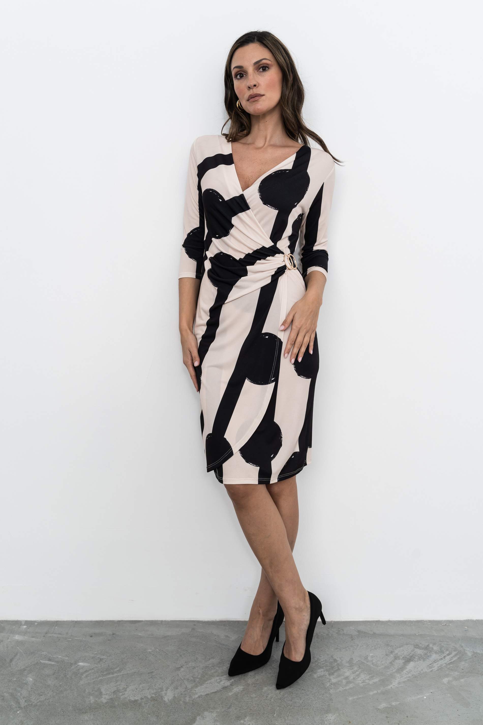 VESTIDO RECOGIDO HEBILLA BICOLOR