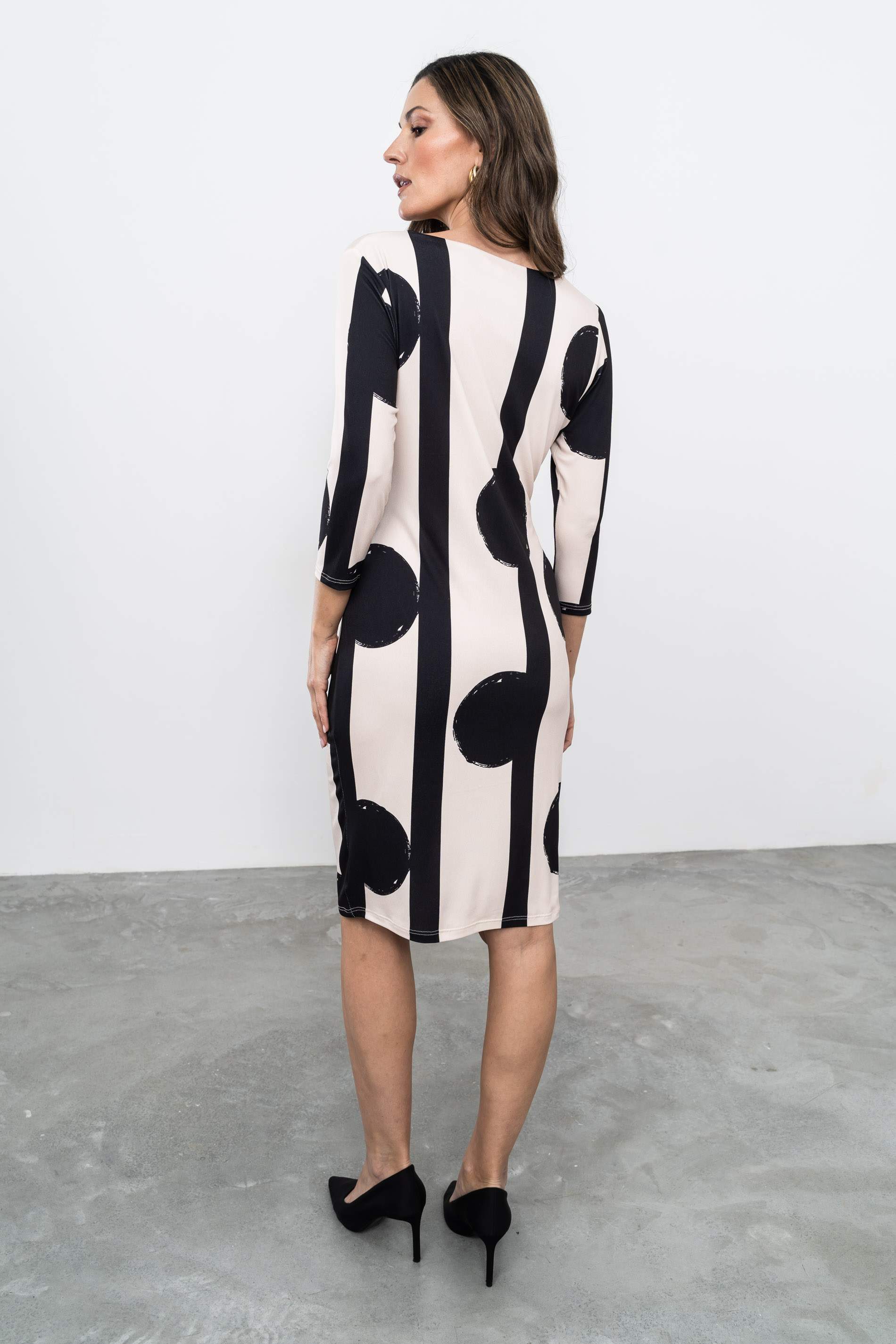 VESTIDO RECOGIDO HEBILLA BICOLOR