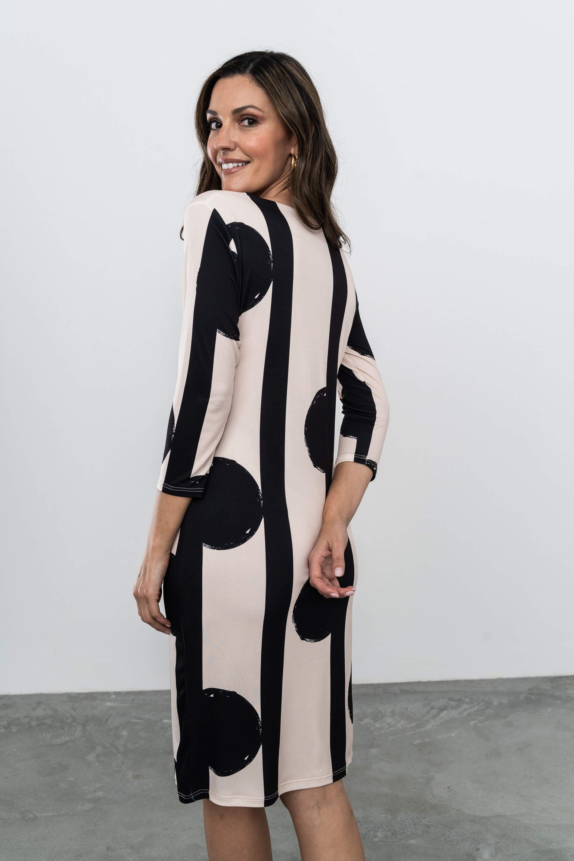 VESTIDO RECOGIDO HEBILLA BICOLOR