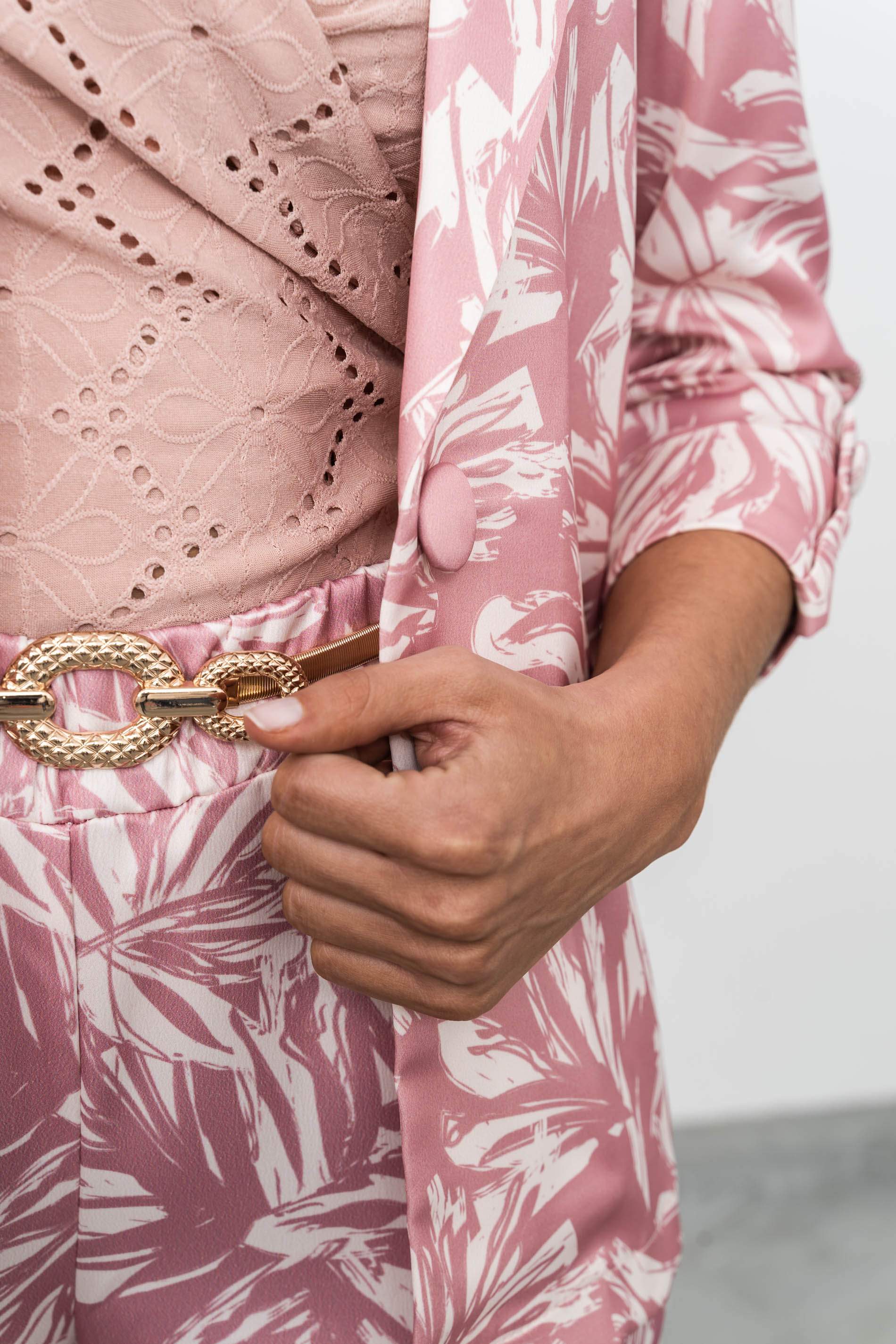 CHAQUETA ESTAMPADA FLORAL BICOLOR