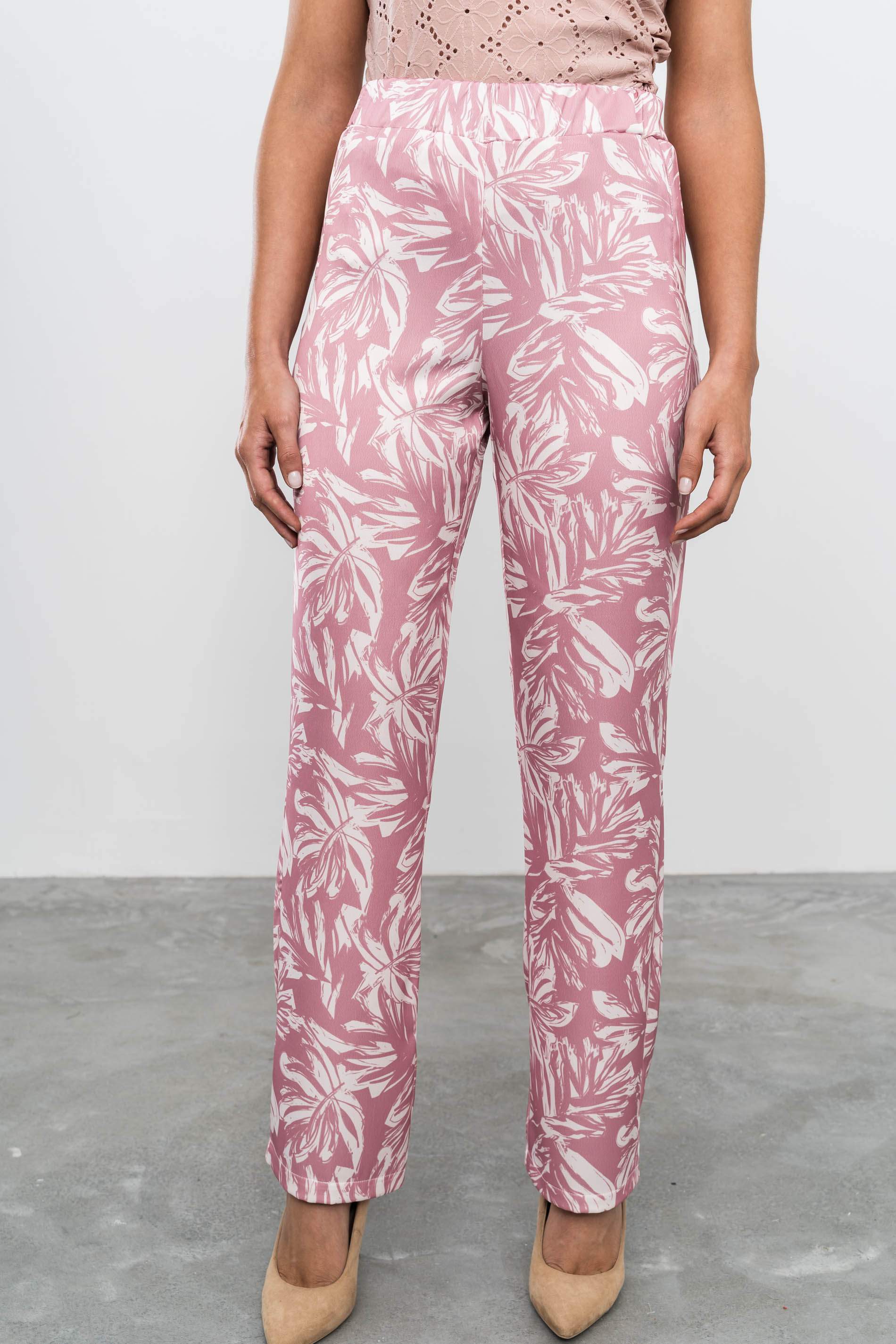 PANTALÓN RECTO ESTAMPADO FLORAL BICOLOR