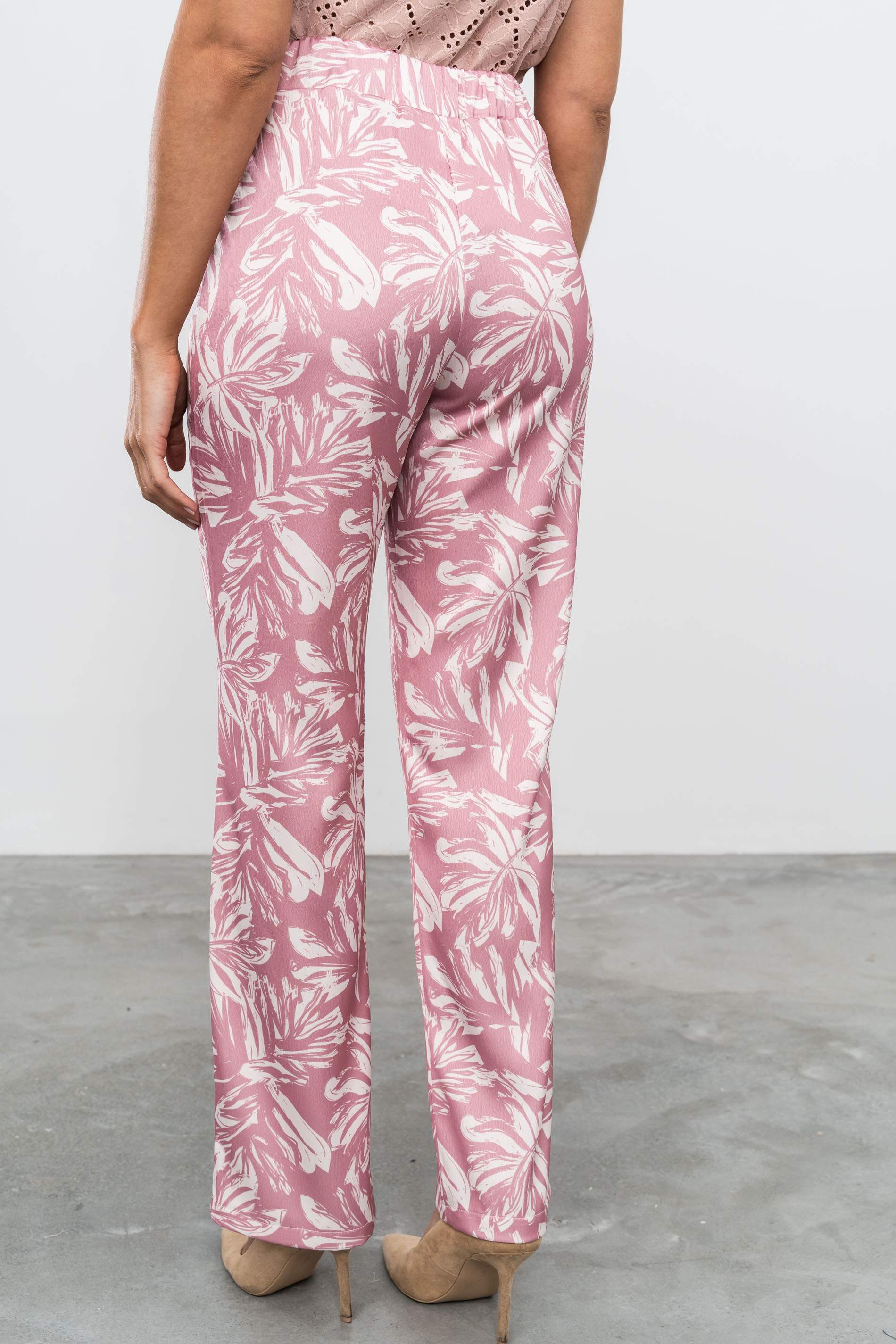 PANTALÓN RECTO ESTAMPADO FLORAL BICOLOR