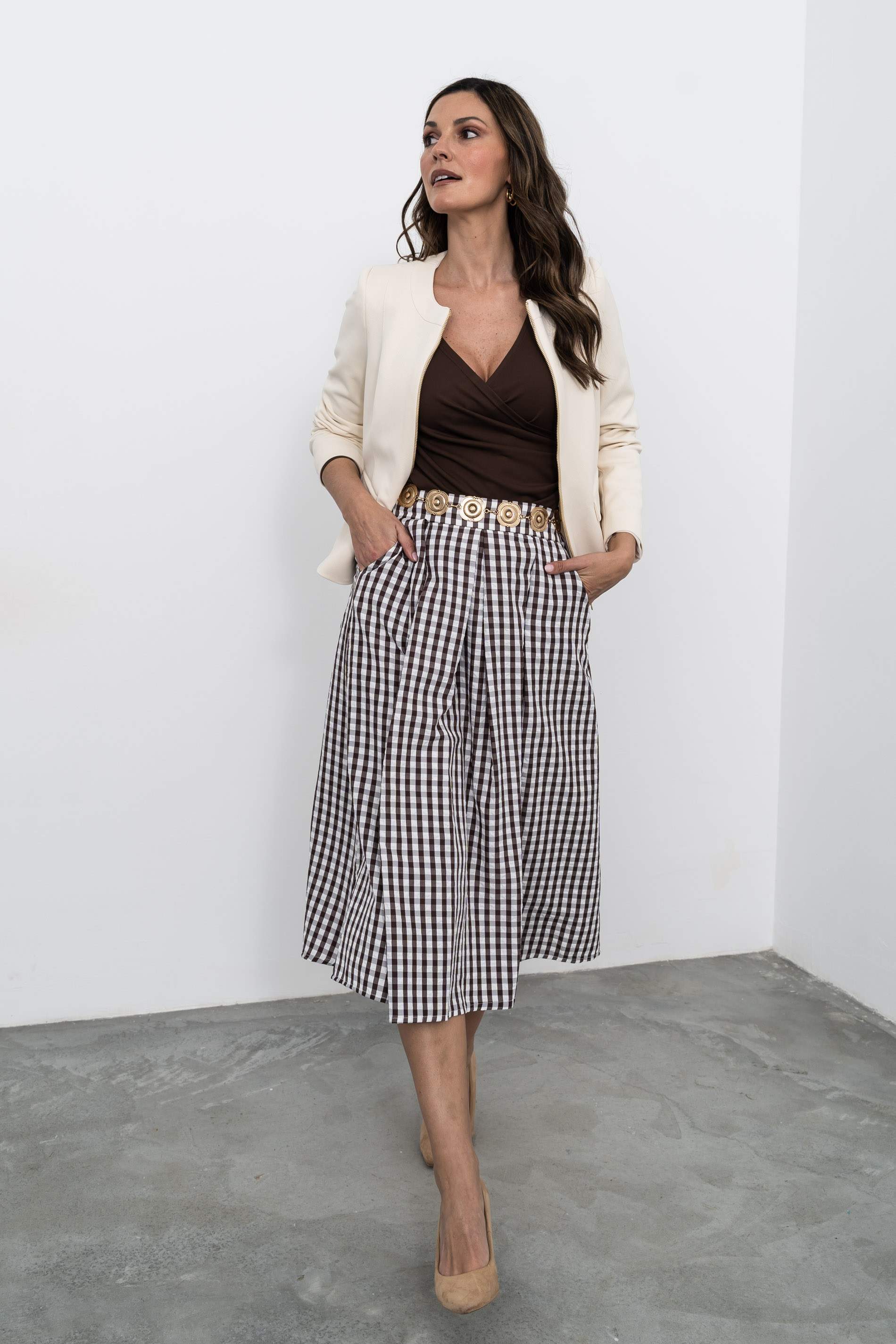 TOP RECOGIDO LATERAL CHOCOLATE