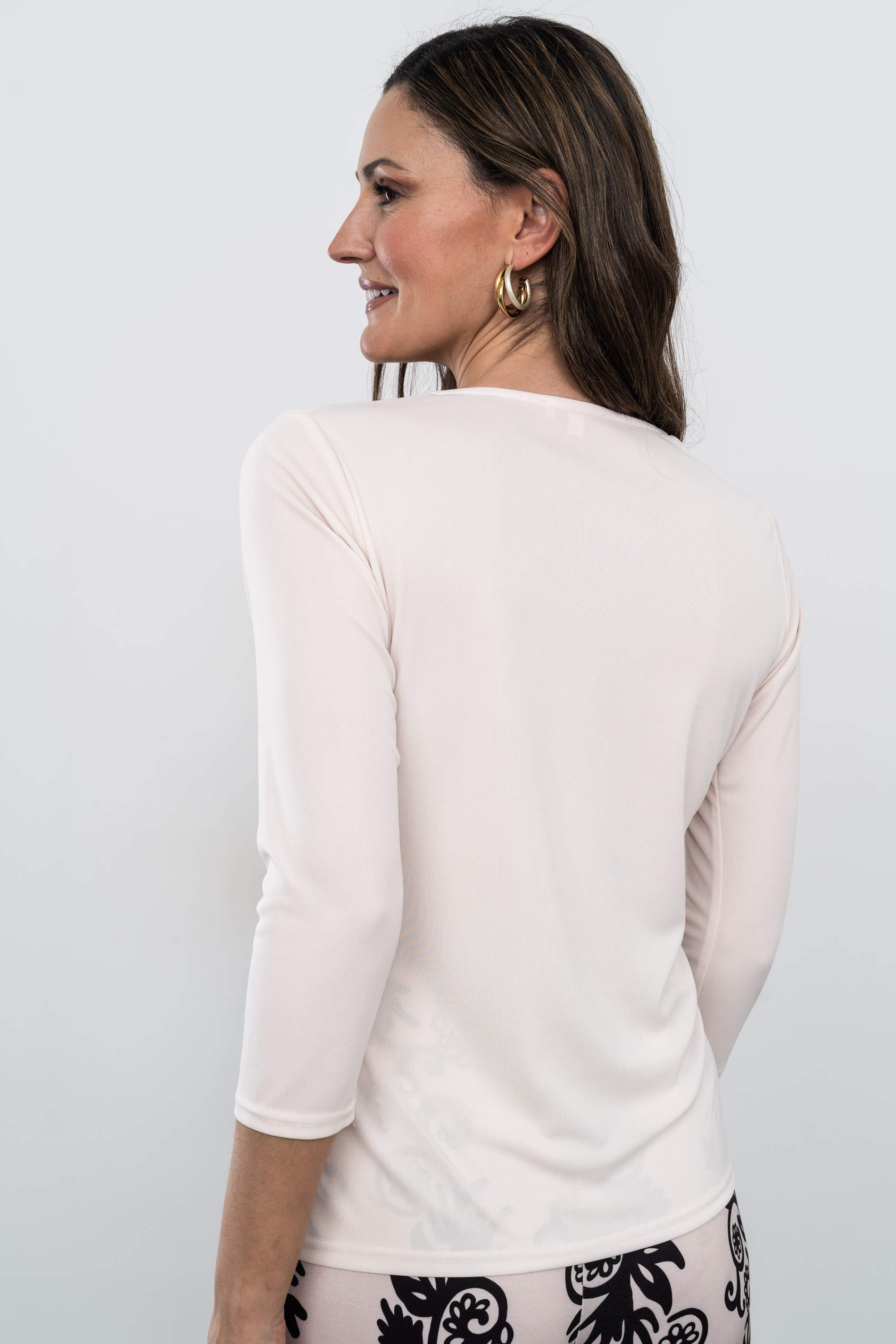 TOP RECOGIDO LATERAL CREMA