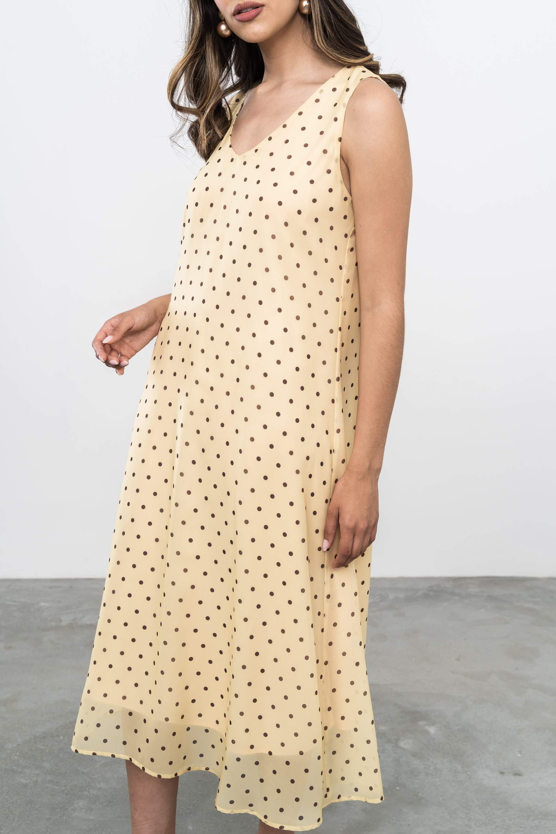 VESTIDO GASA TOPOS 