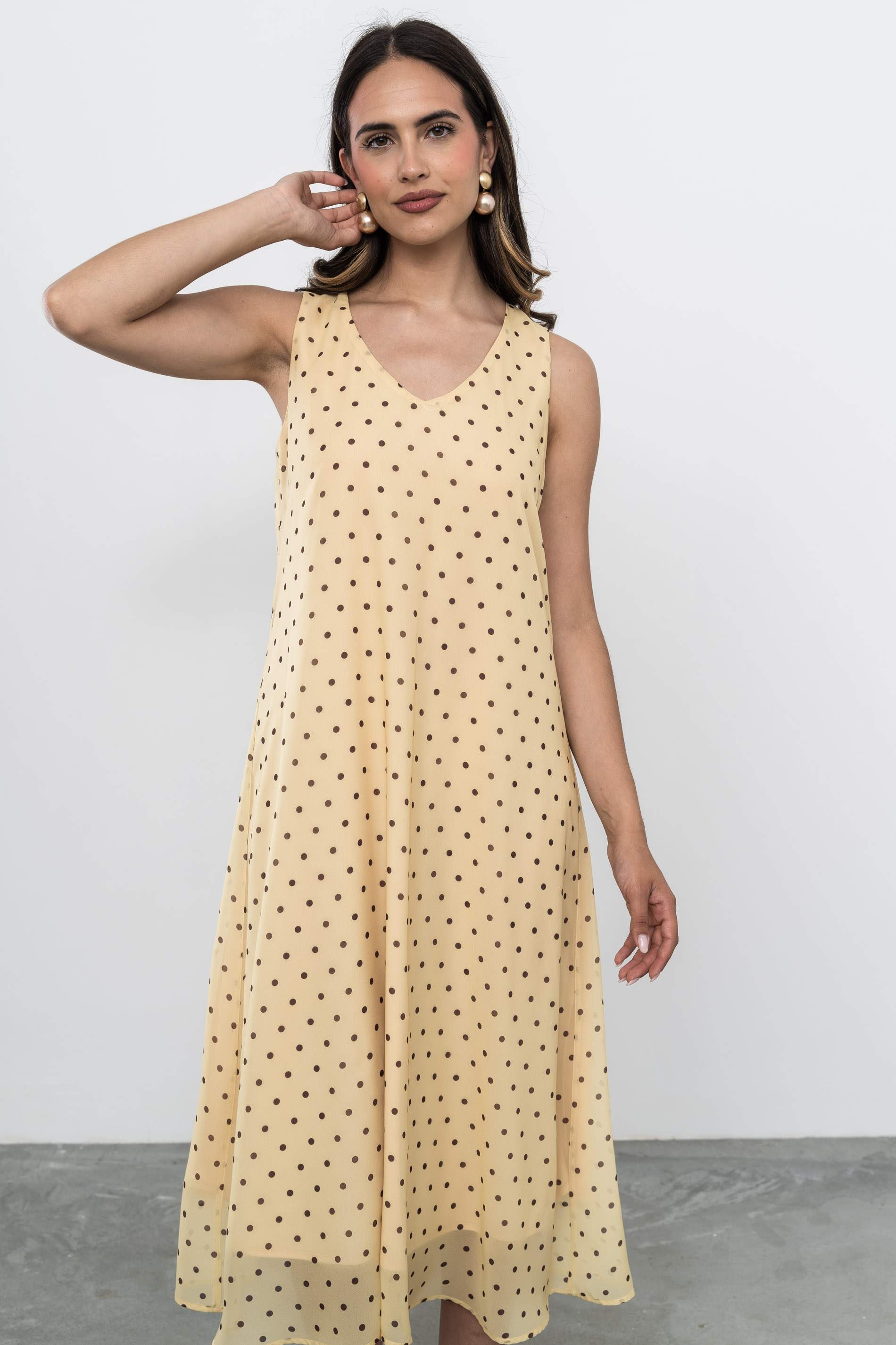 VESTIDO GASA TOPOS 