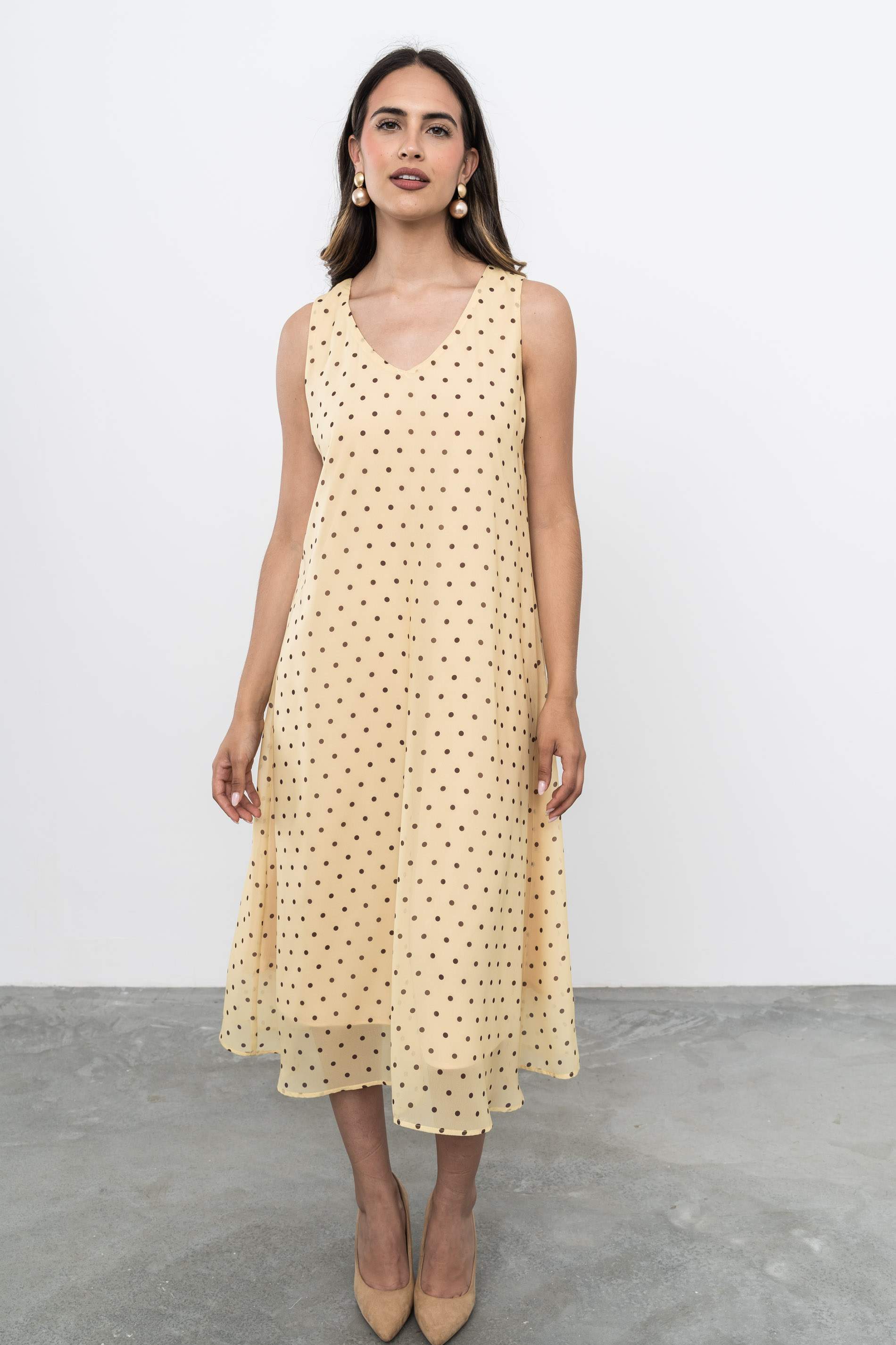 VESTIDO GASA TOPOS 