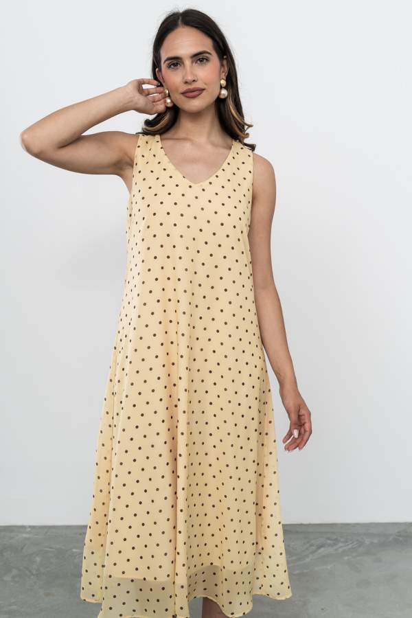 VESTIDO GASA TOPOS 