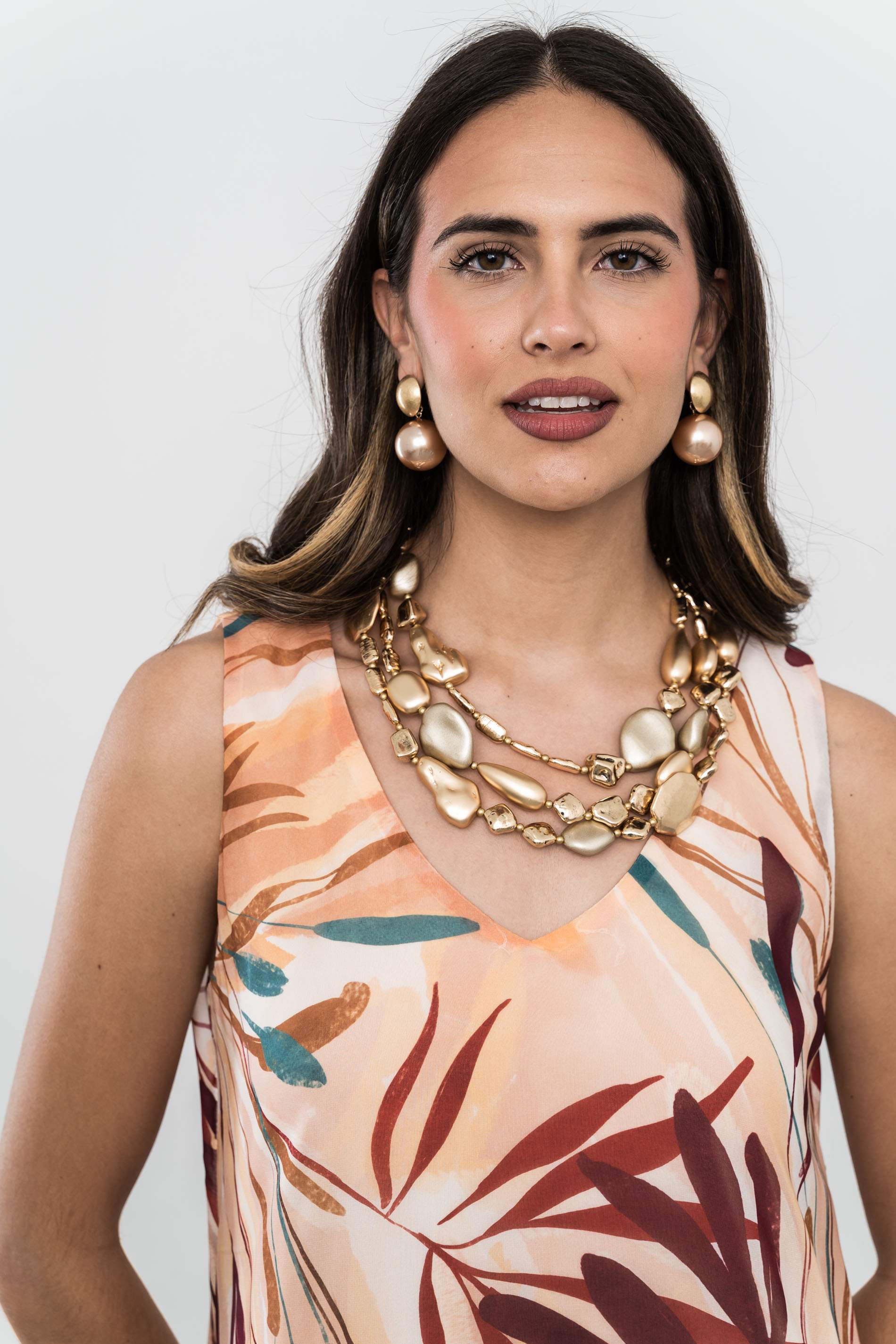 VESTIDO GASA HOJAS 