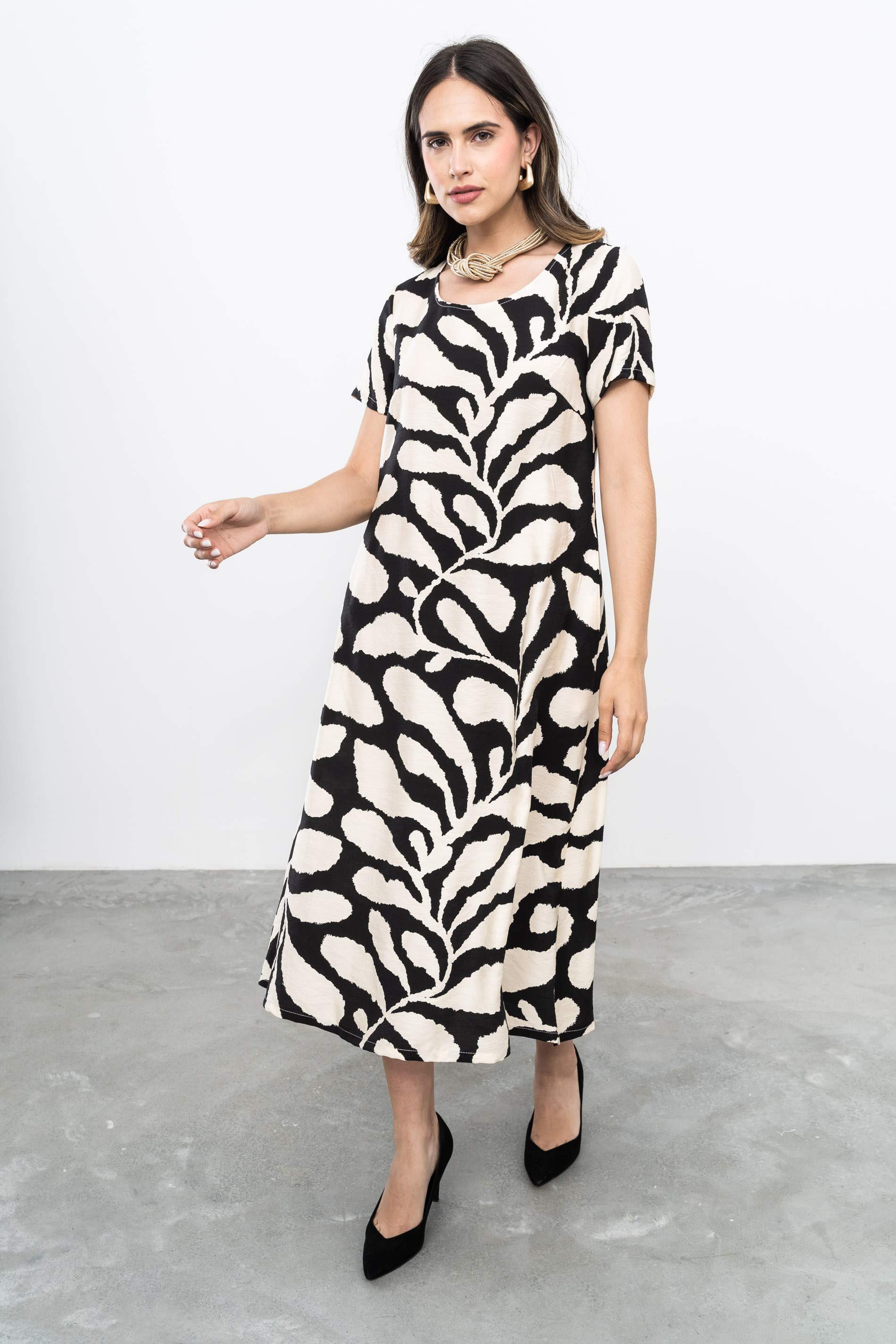 VESTIDO M/CORTA BICOLOR