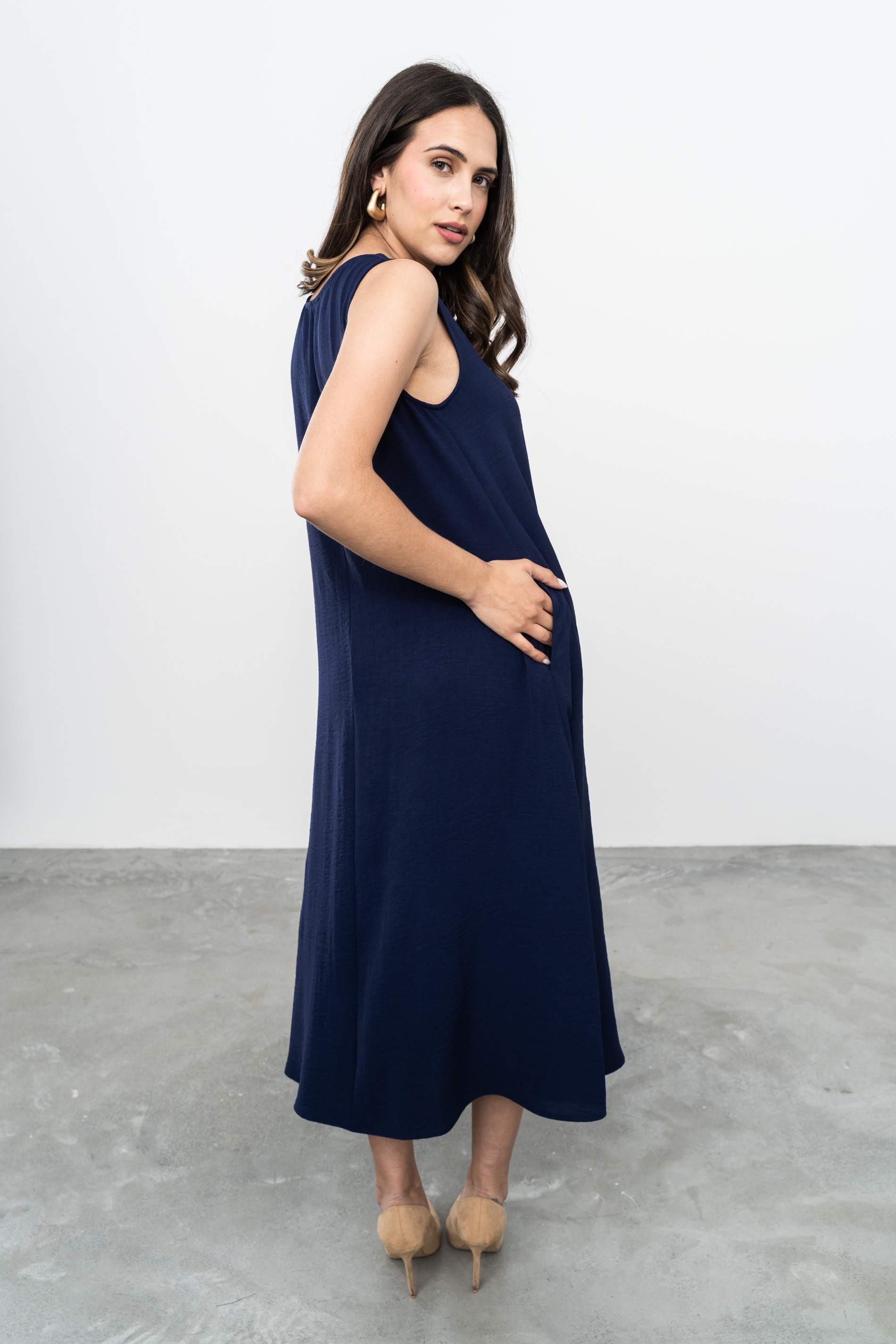 VESTIDO TABLA BOTONES MARINO