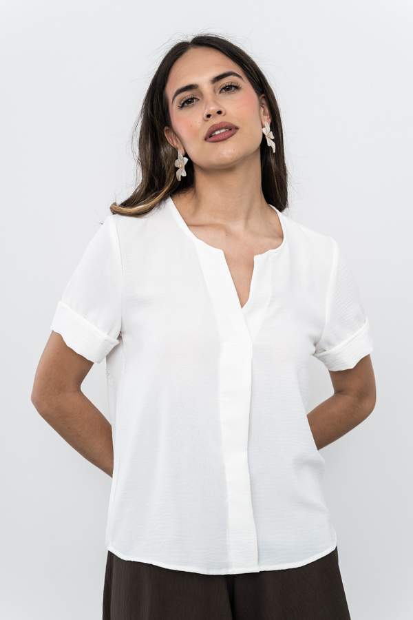 BLUSA TABLA DELANTERO MARFIL