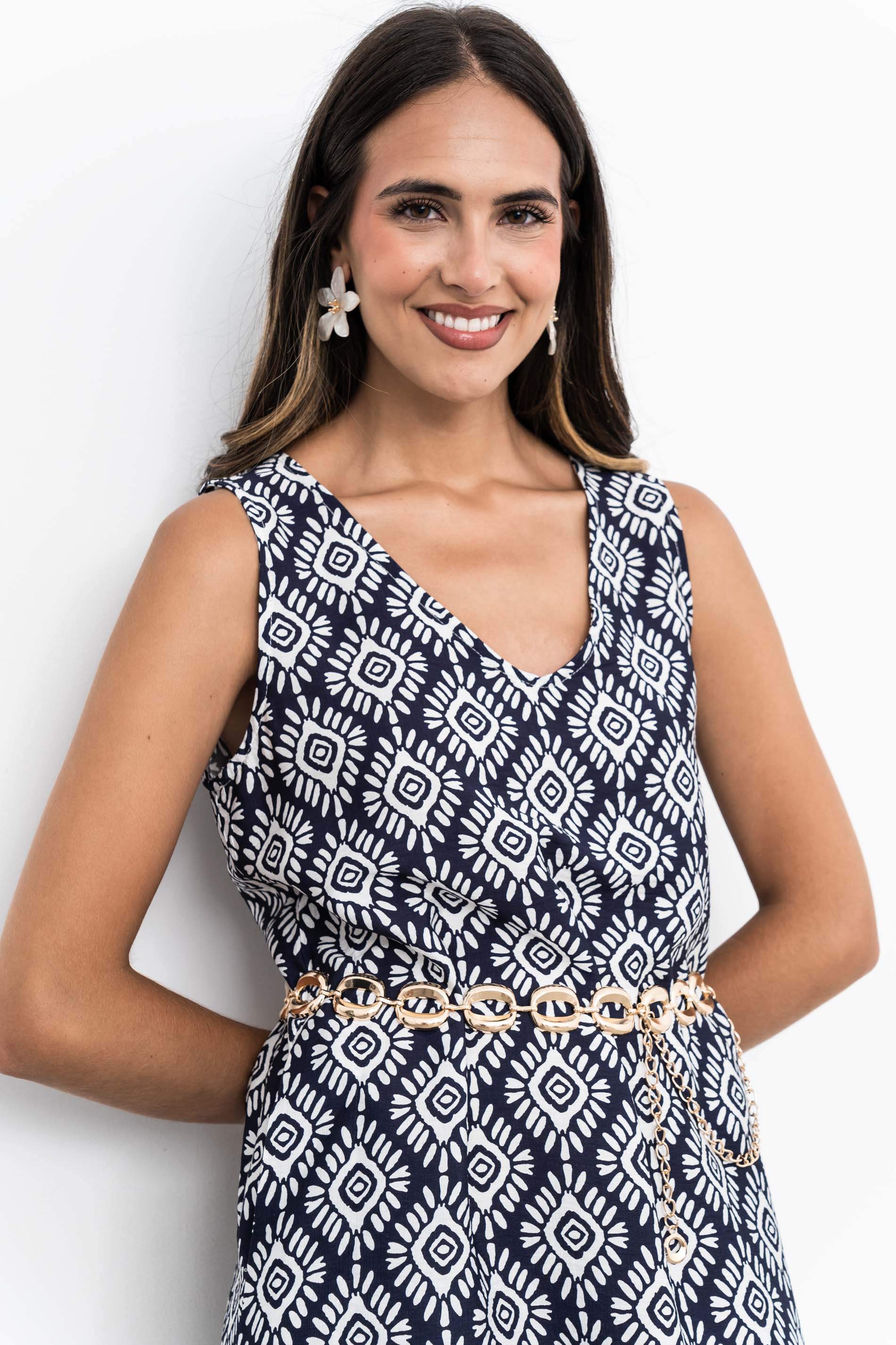 VESTIDO MIDI ESTAMPADO AZTECA