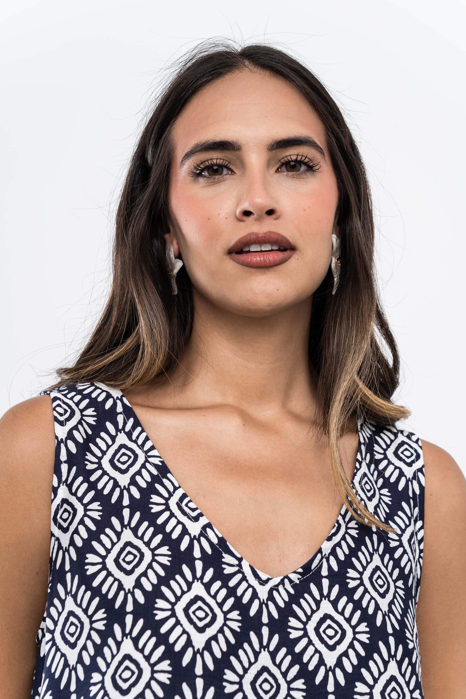 VESTIDO MIDI ESTAMPADO AZTECA