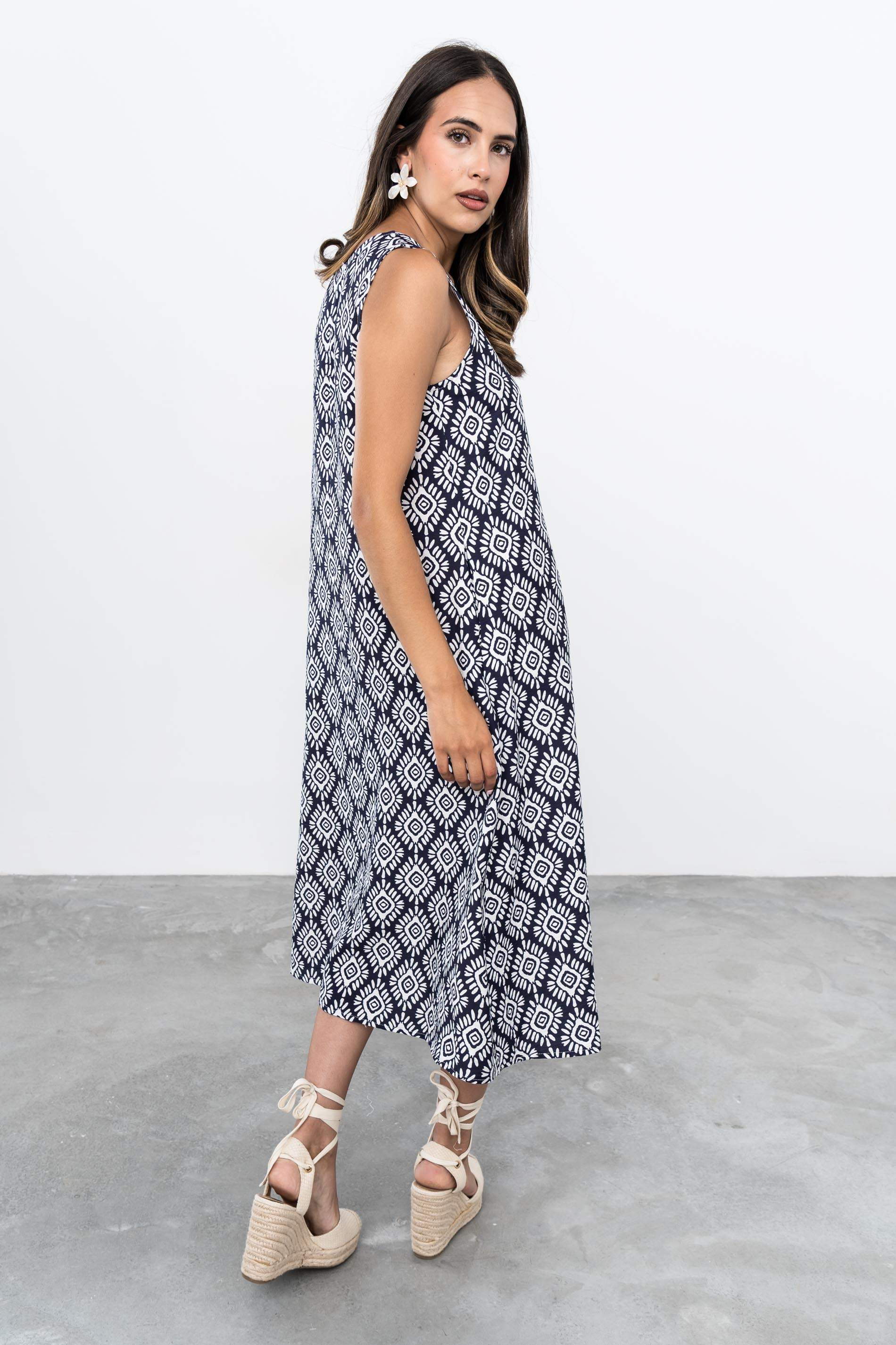 VESTIDO MIDI ESTAMPADO AZTECA