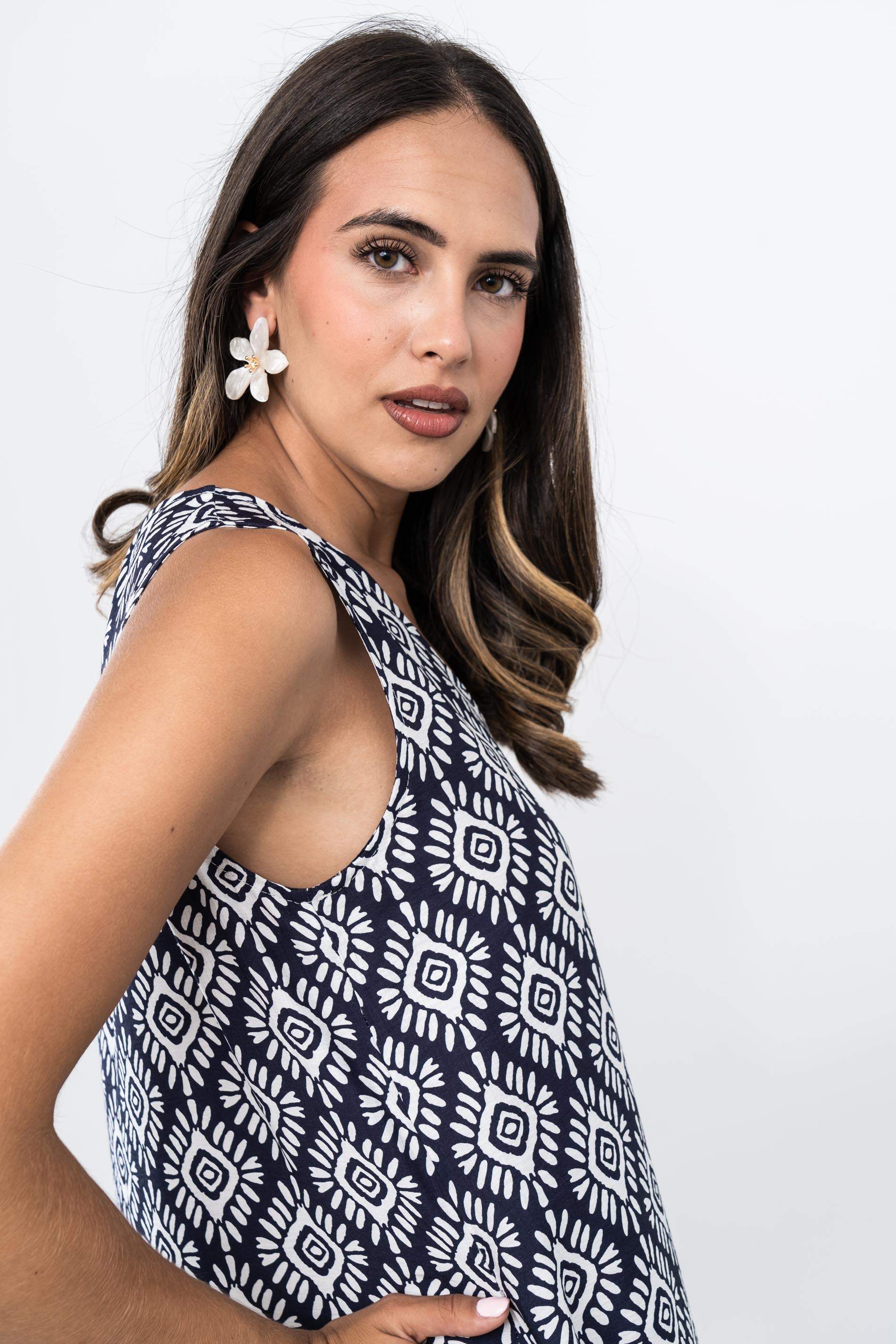 VESTIDO MIDI ESTAMPADO AZTECA