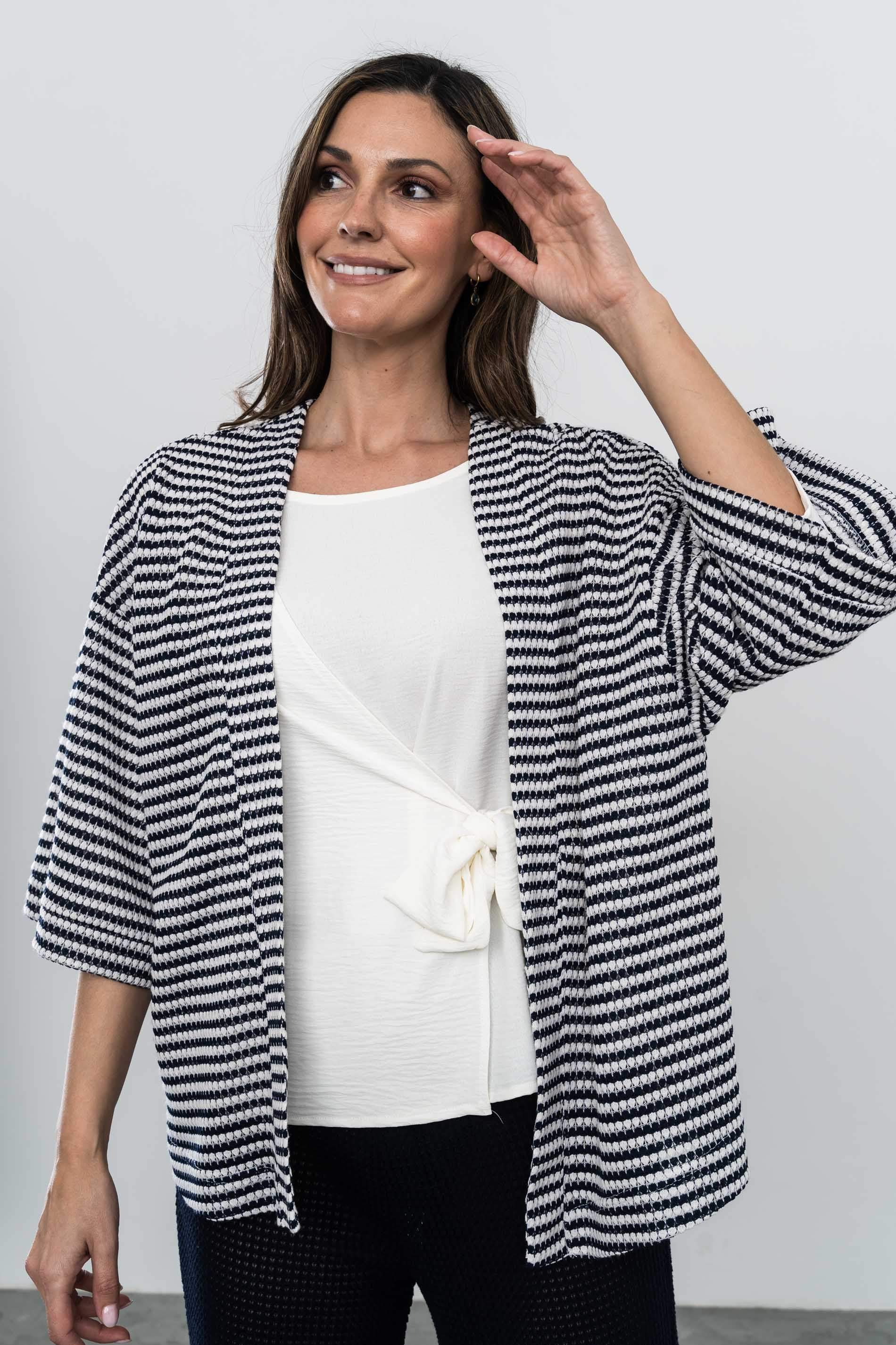 PANTALÓN FLUIDO JACQUARD MARINO