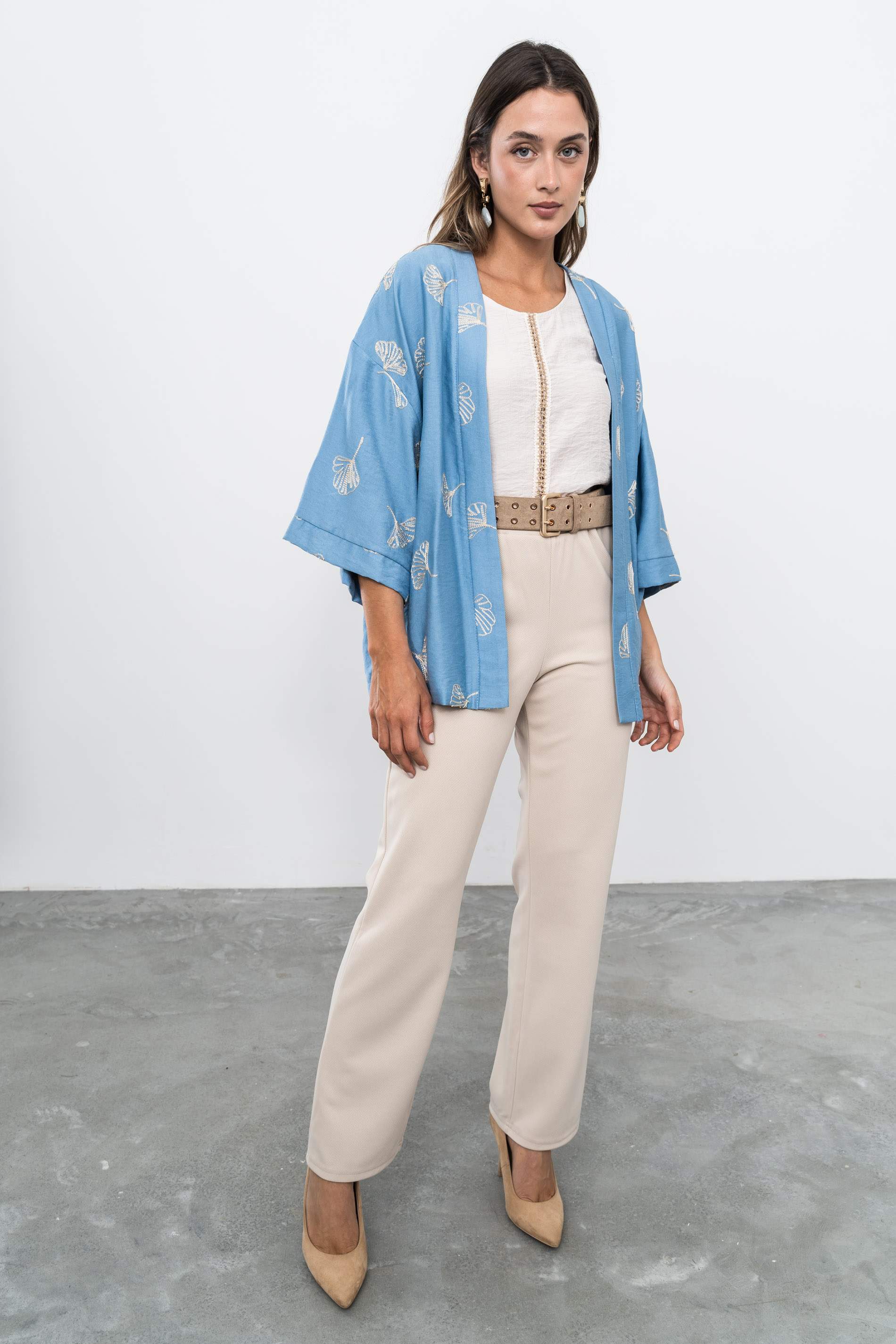 KIMONO BORDADO AZUL