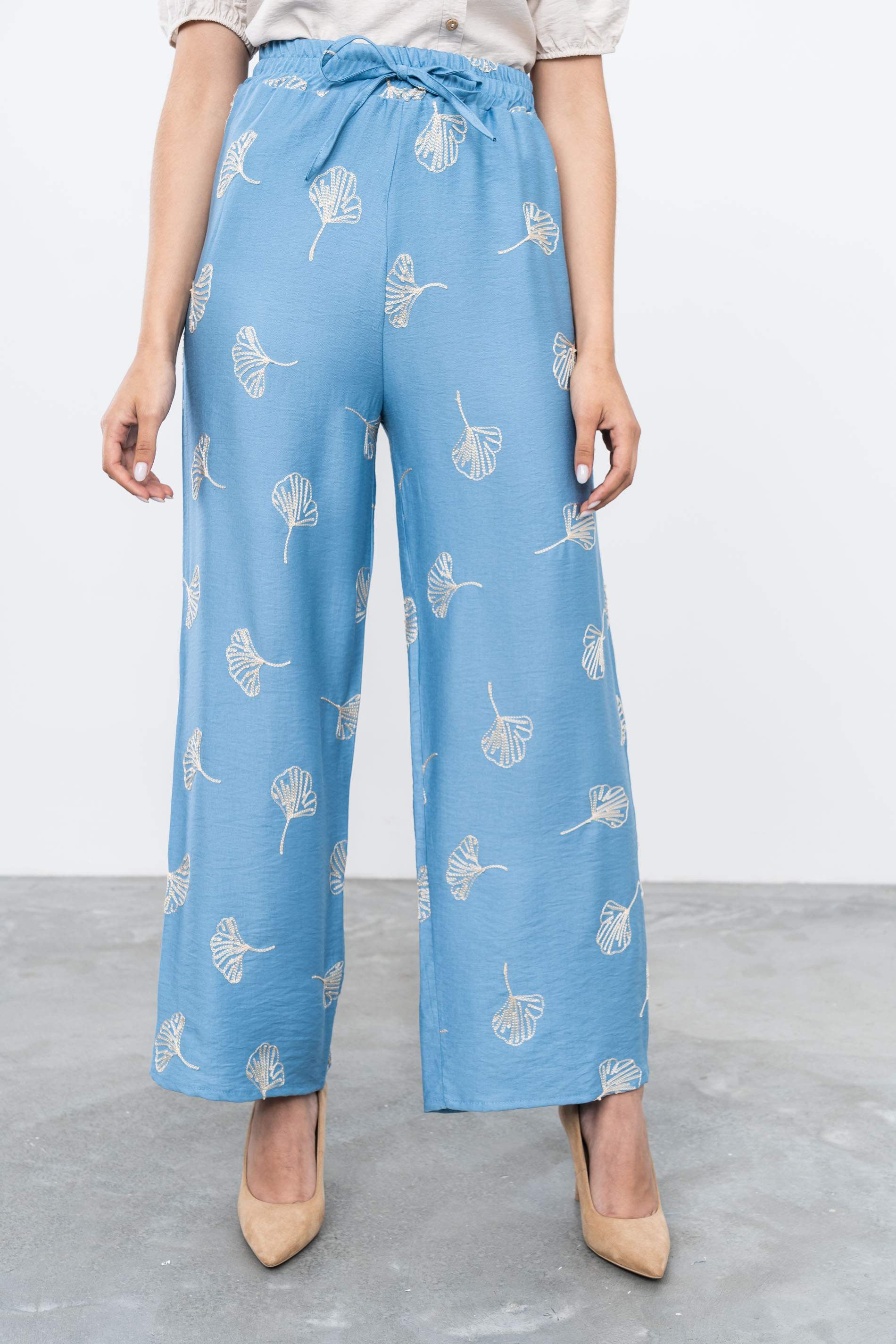 PANTALÓN BORDADO AZUL
