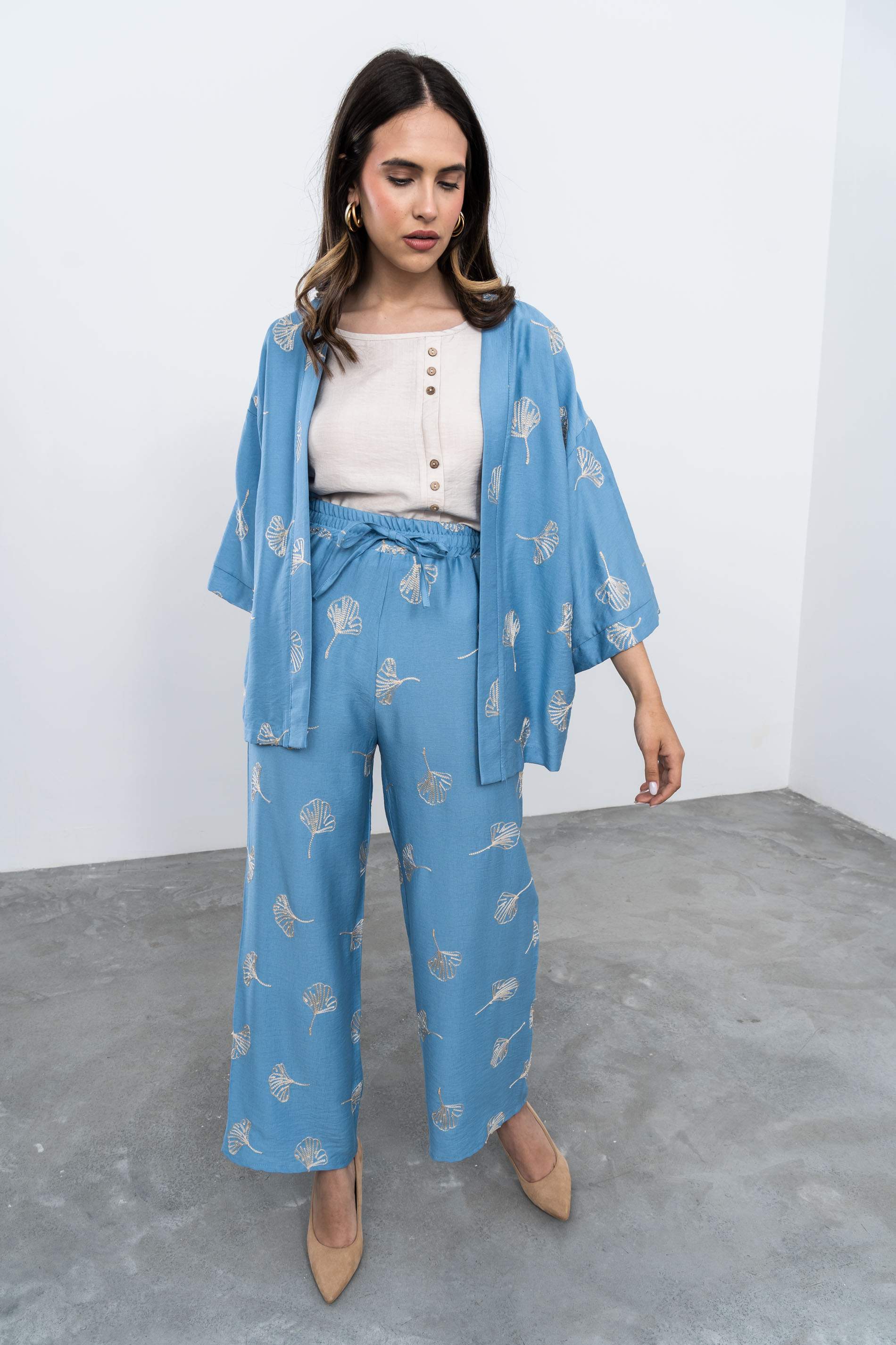 PANTALÓN BORDADO AZUL