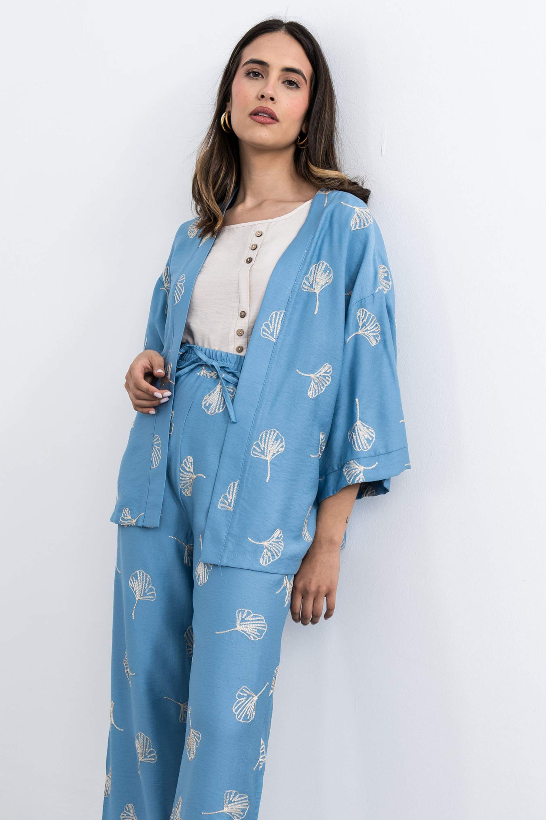 PANTALÓN BORDADO AZUL