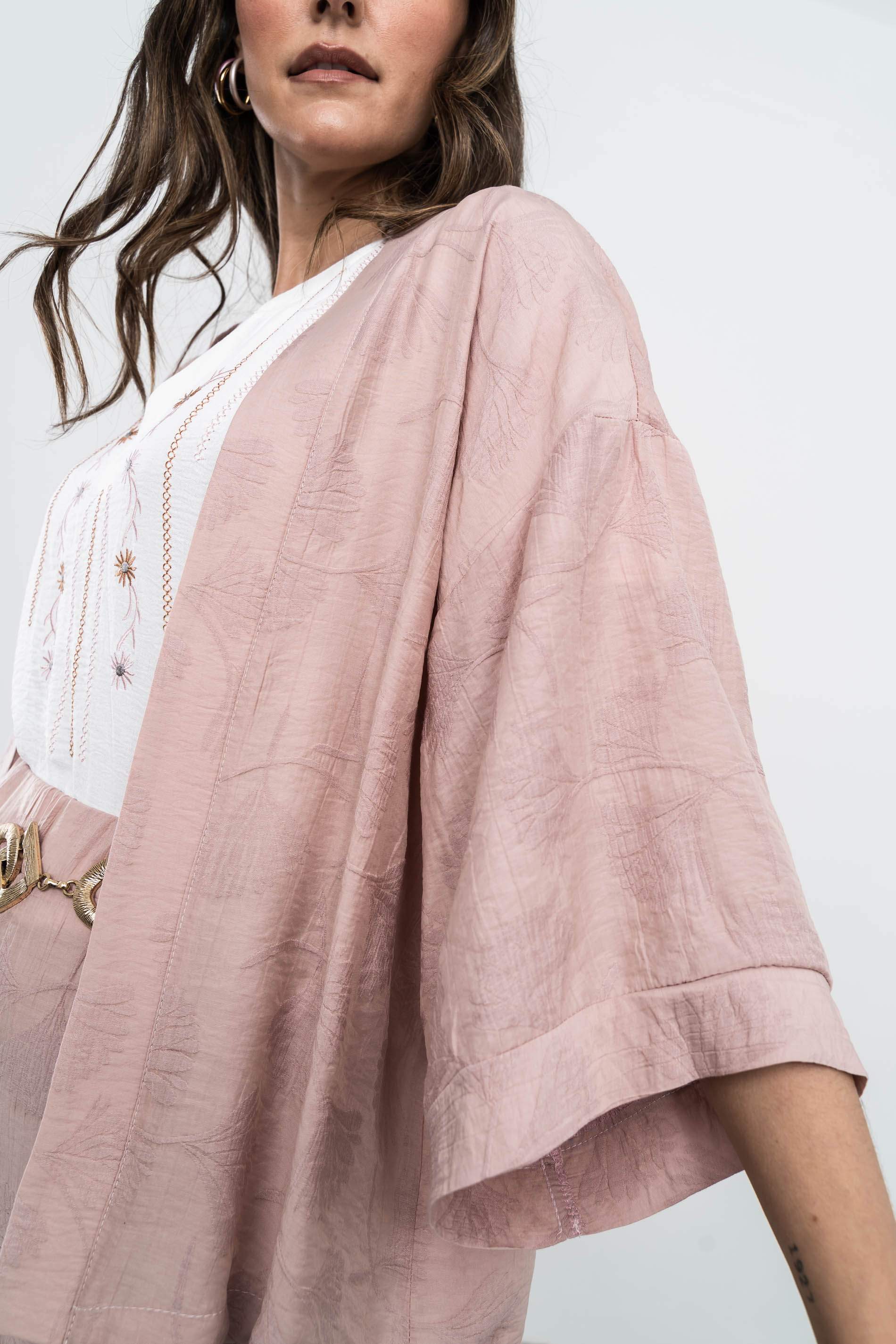 KIMONO JACQUARD PALMERAS NUDE