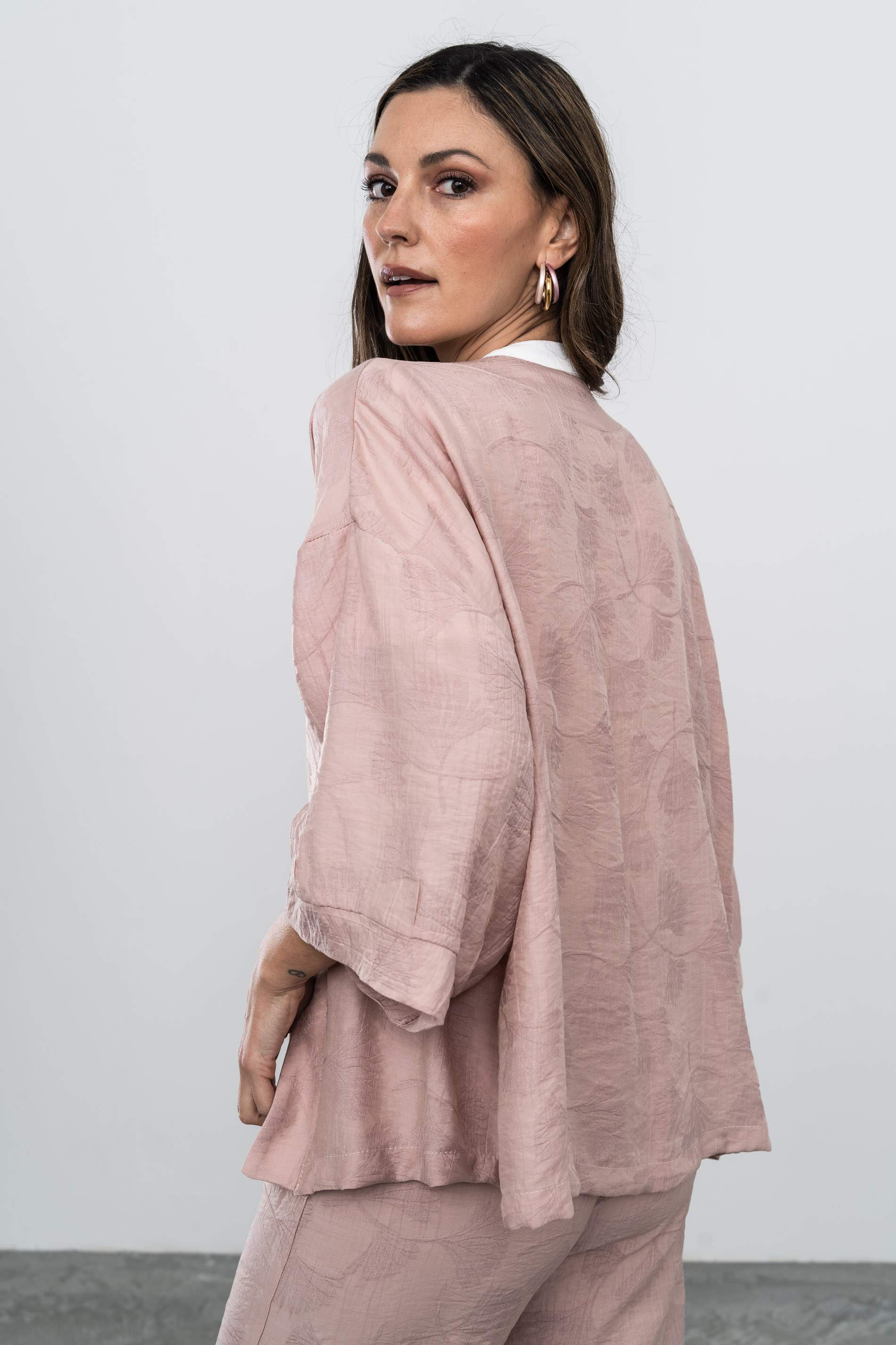 KIMONO JACQUARD PALMERAS NUDE