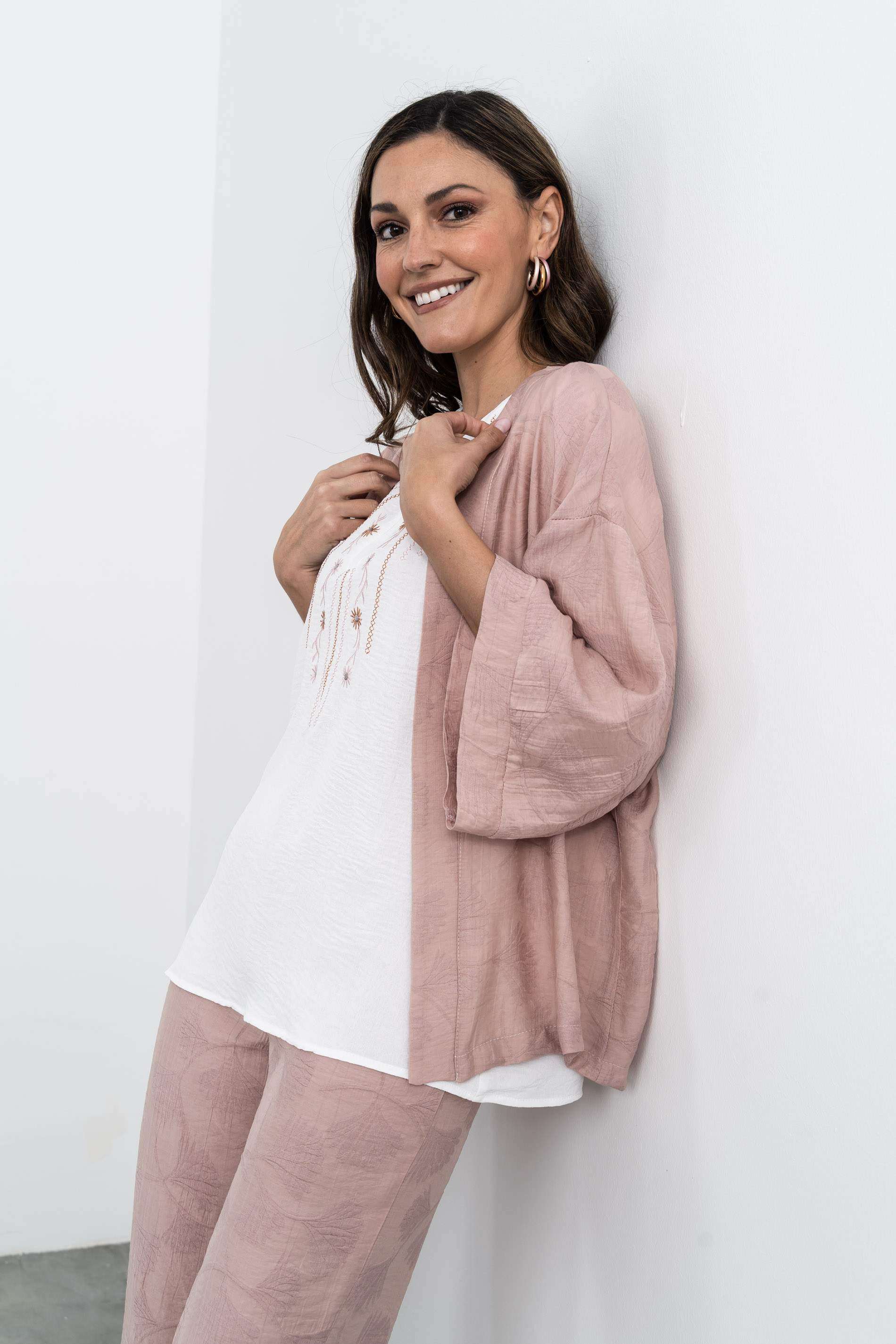 PANTALÓN JACQUARD PALMERAS NUDE