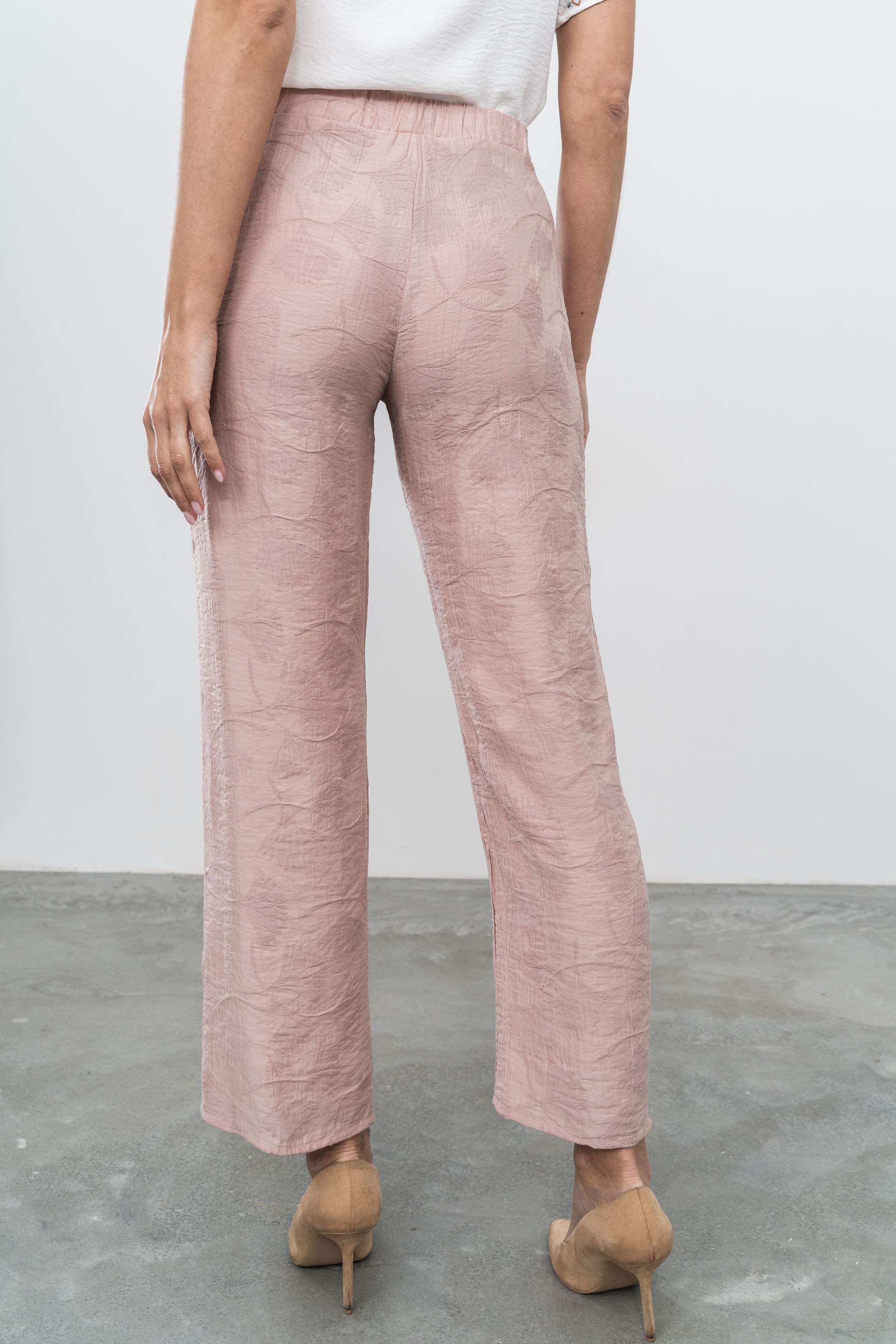 PANTALÓN JACQUARD PALMERAS NUDE