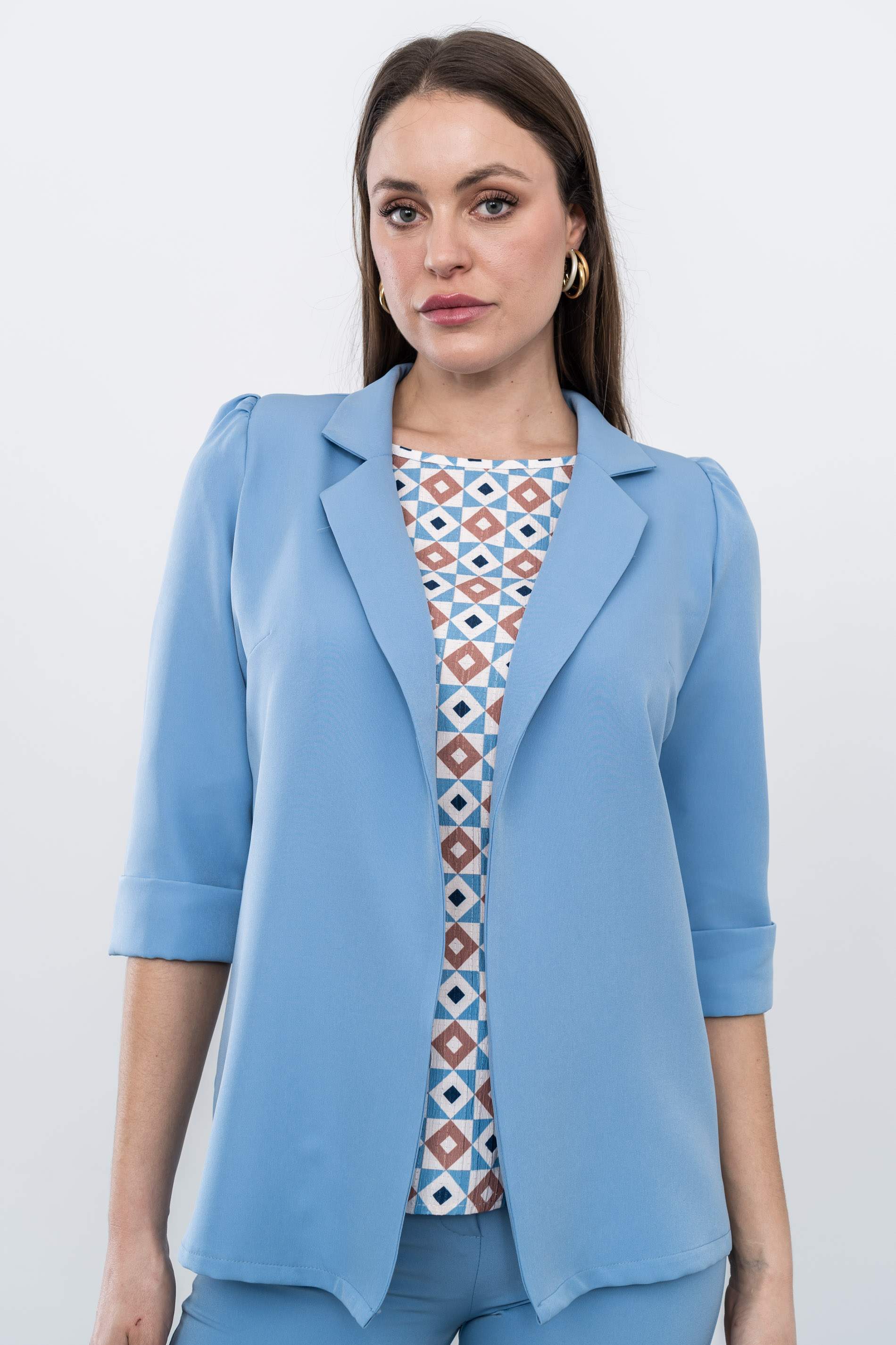 CHAQUETA MANGA VUELTA AZUL