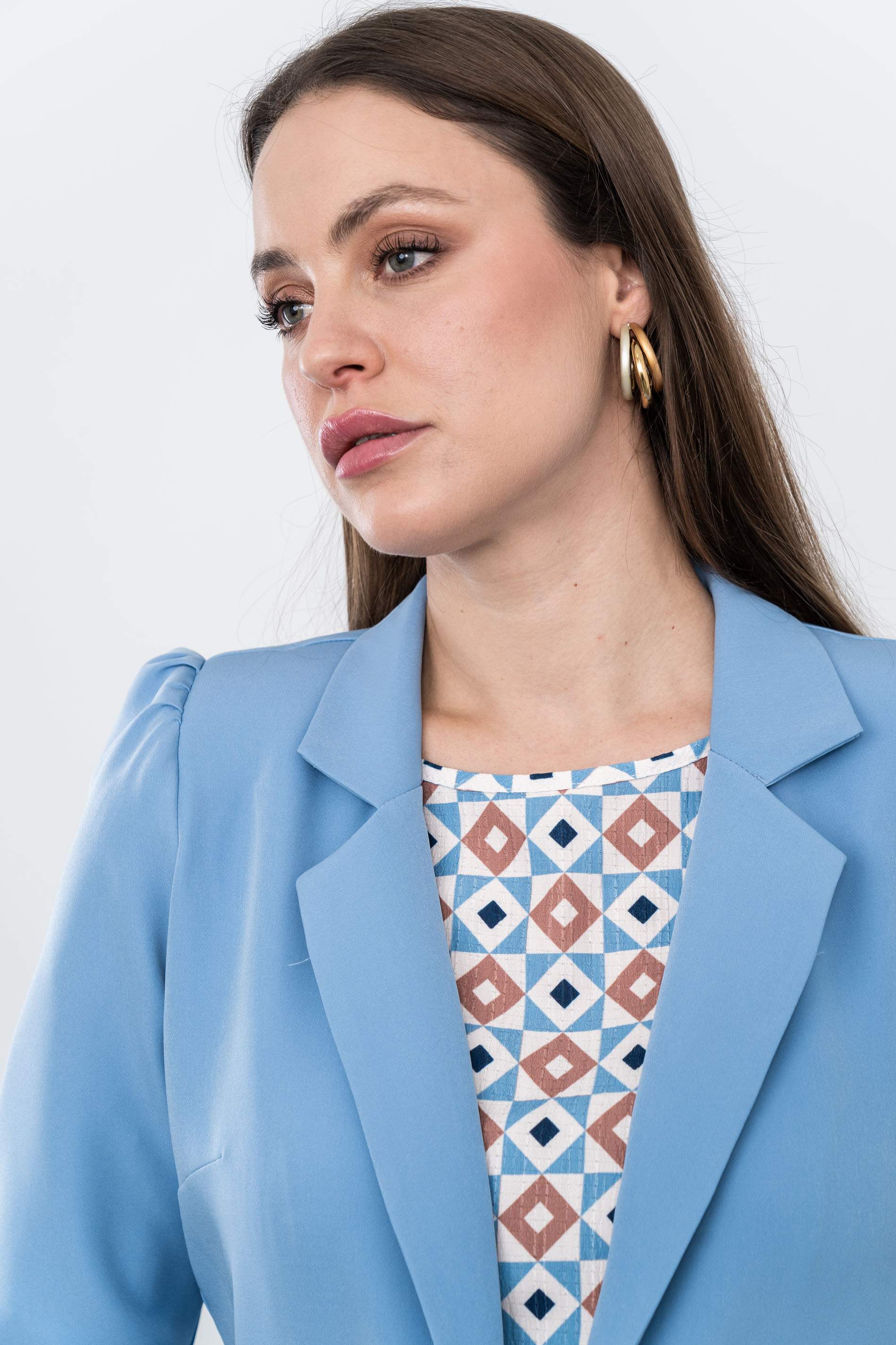 CHAQUETA MANGA VUELTA AZUL