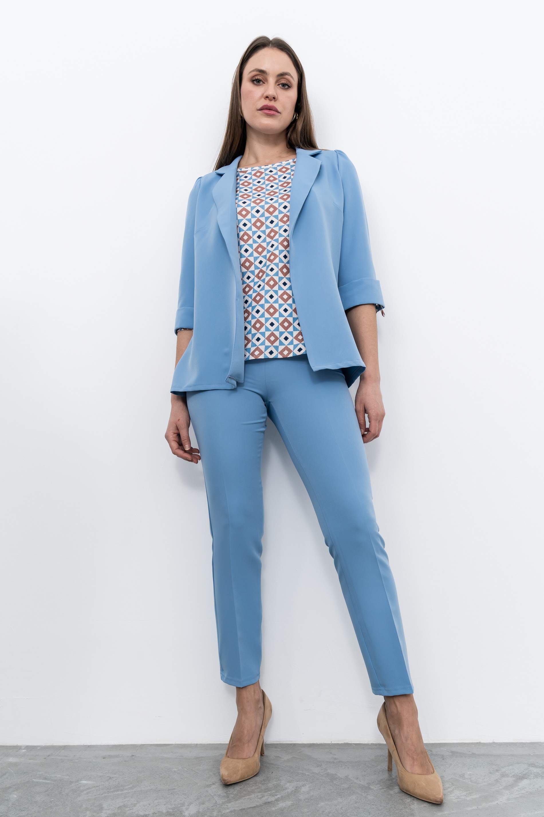 CHAQUETA MANGA VUELTA AZUL