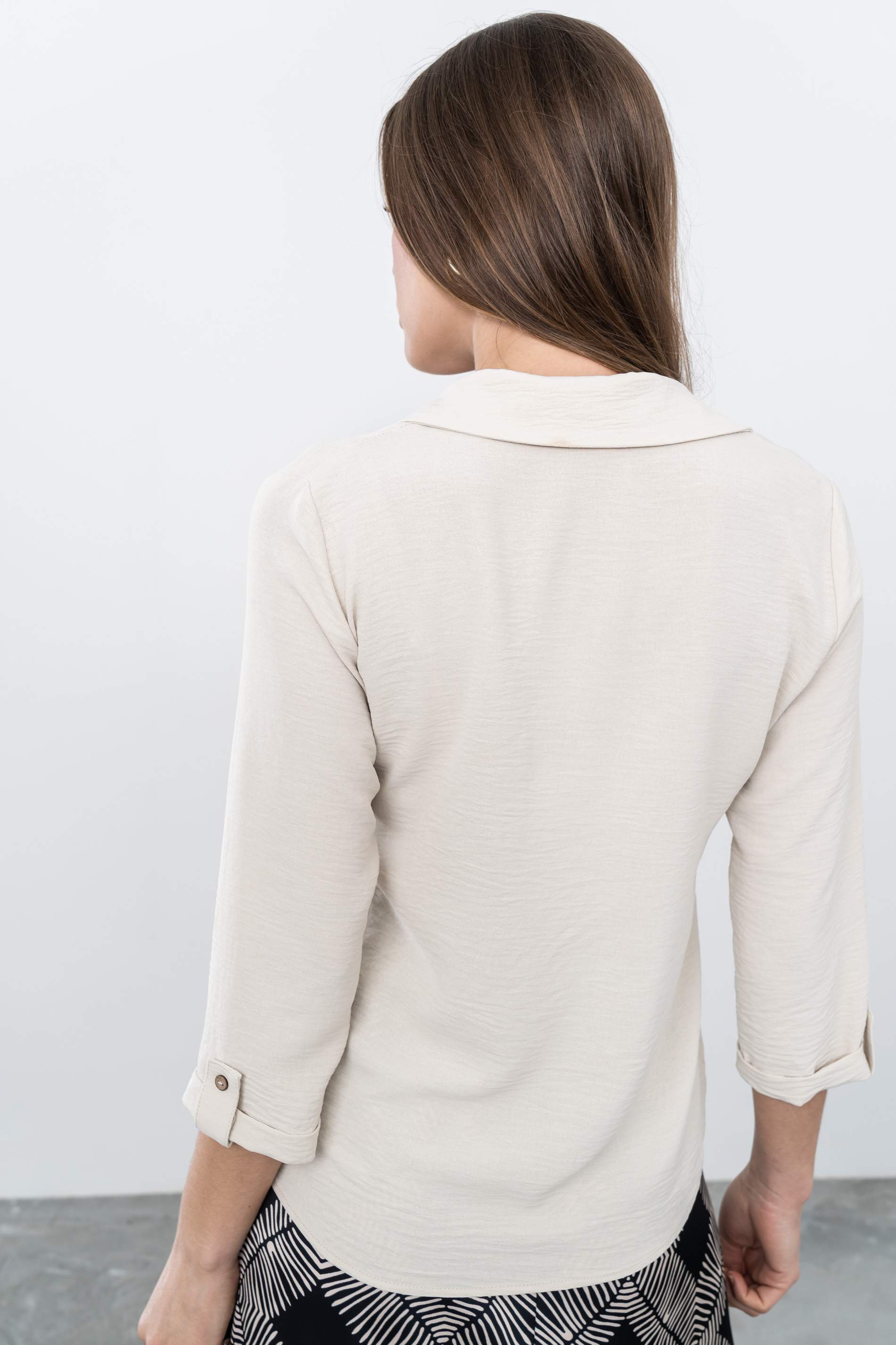 BLUSA CAMISERA BOTONES BEIGE