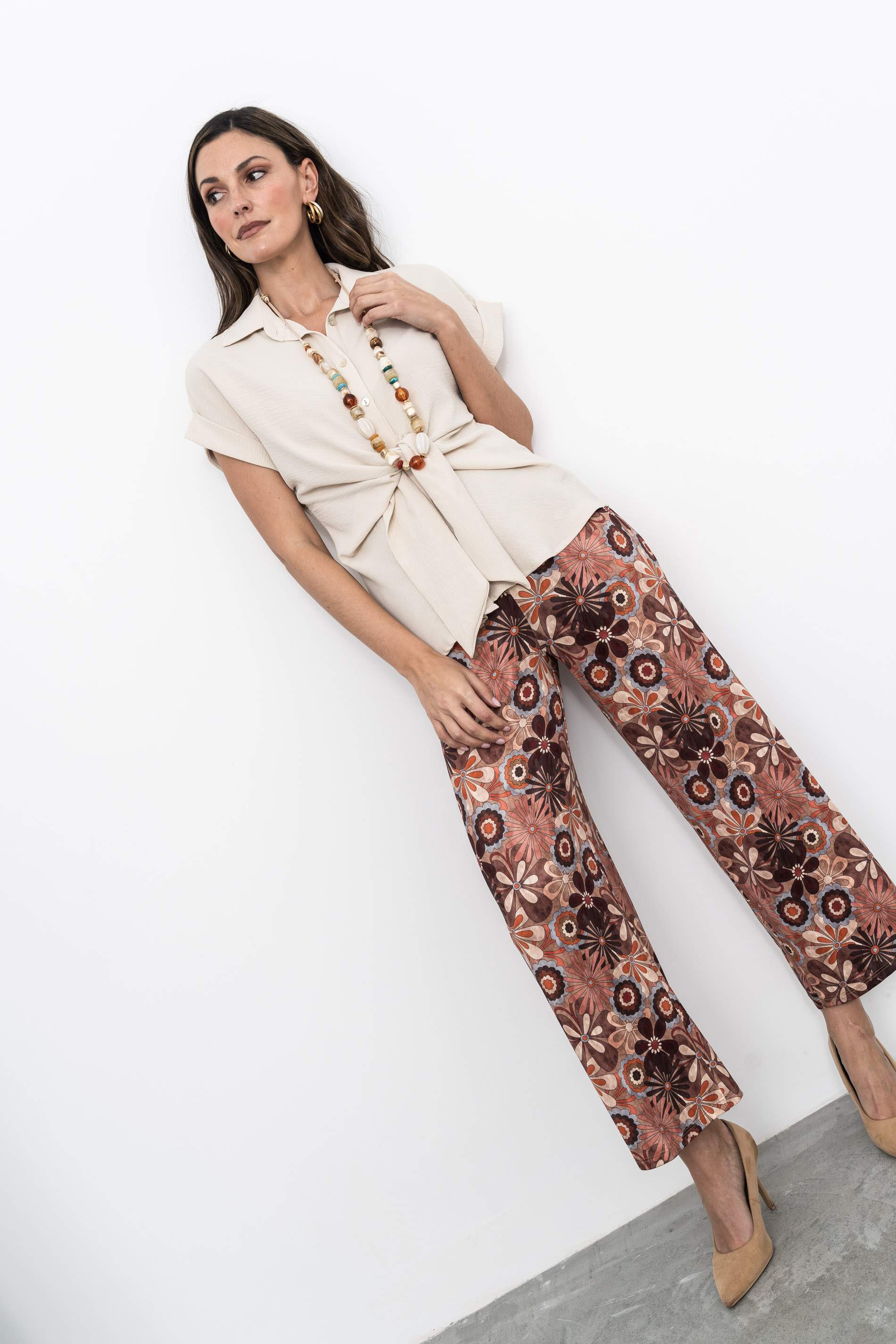 BLUSA NUDO DELANTERO BEIGE