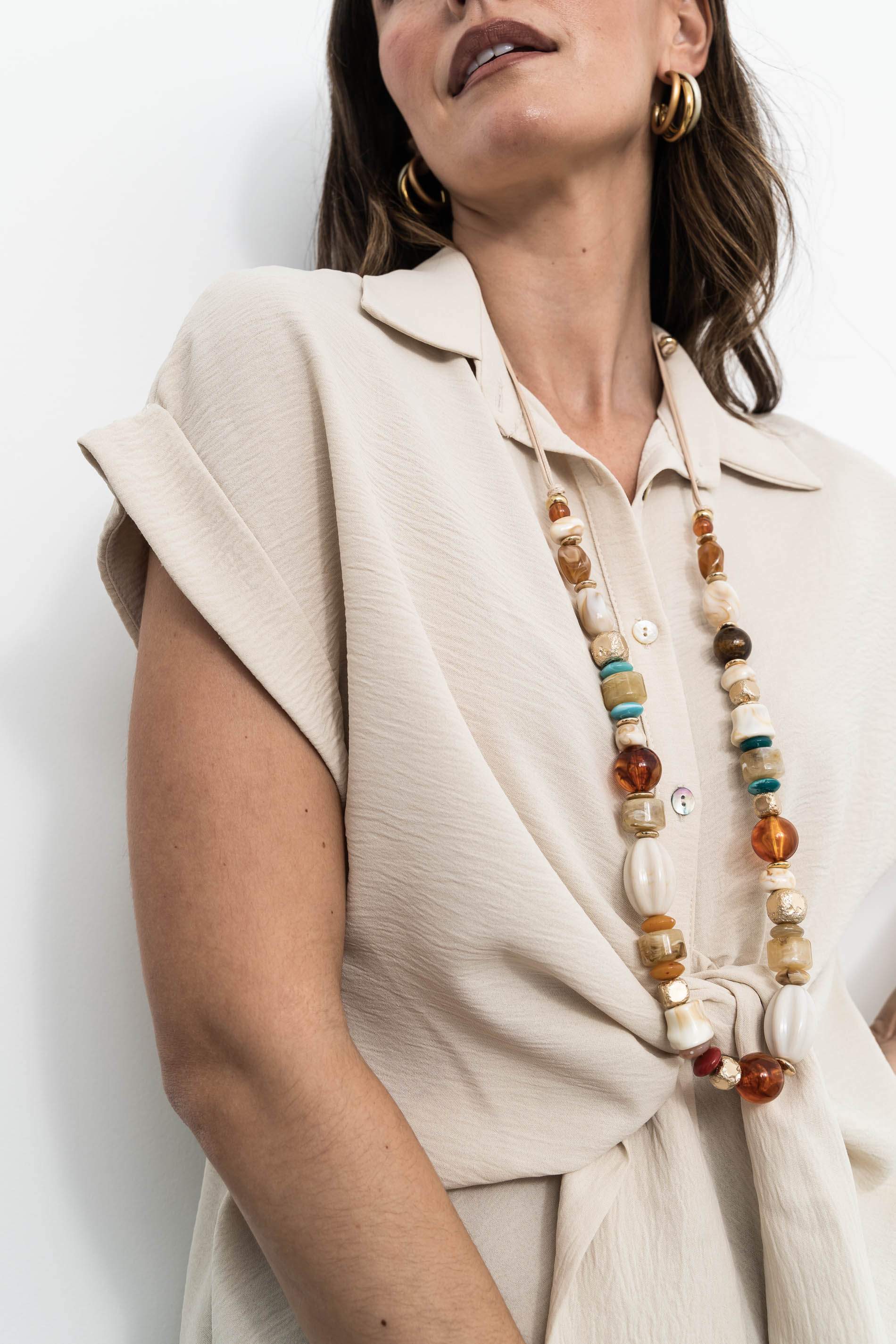 BLUSA NUDO DELANTERO BEIGE