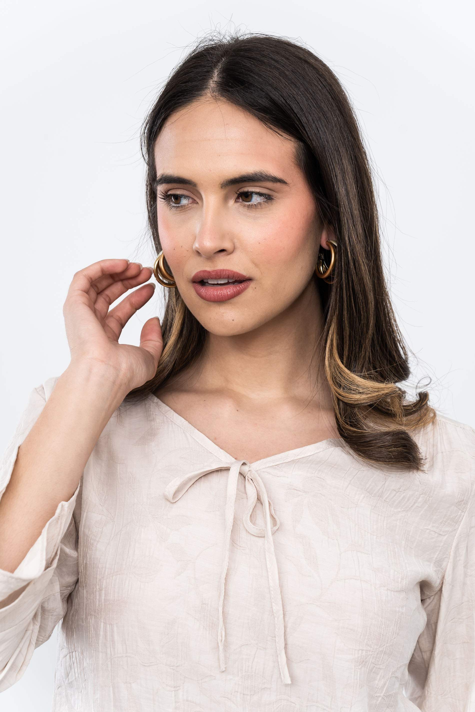 BLUSA TEJIDO FANTASÍA BEIGE