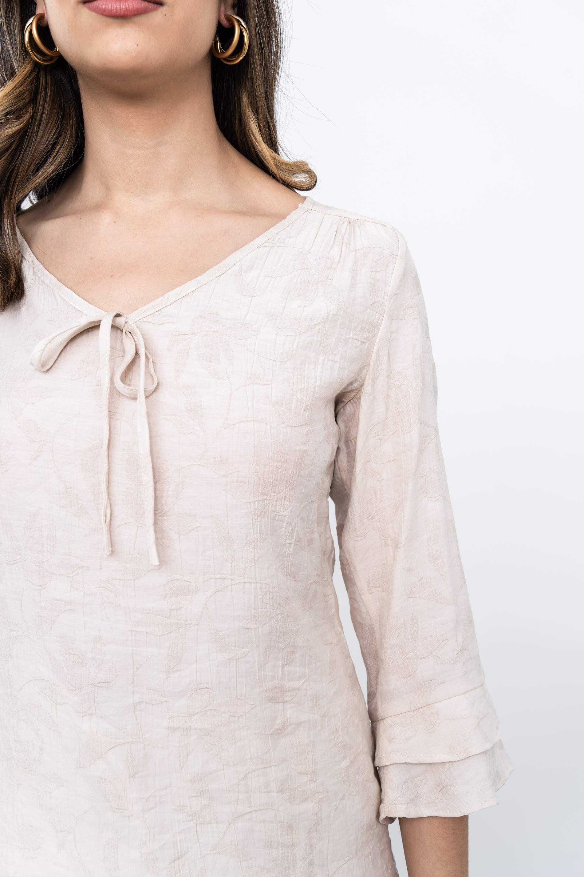 BLUSA TEJIDO FANTASÍA BEIGE
