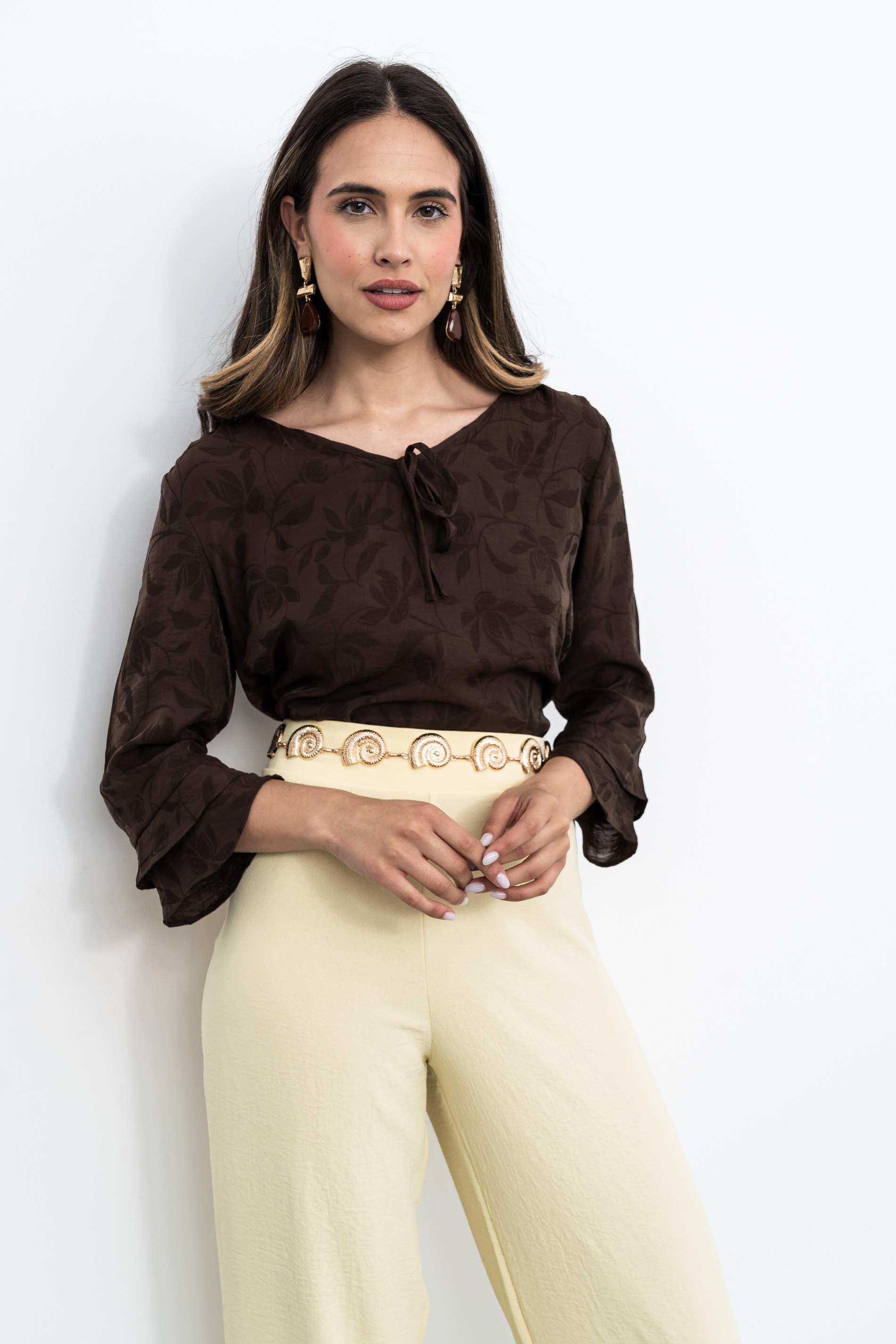 BLUSA TEJIDO FANTASÍA CHOCOLATE